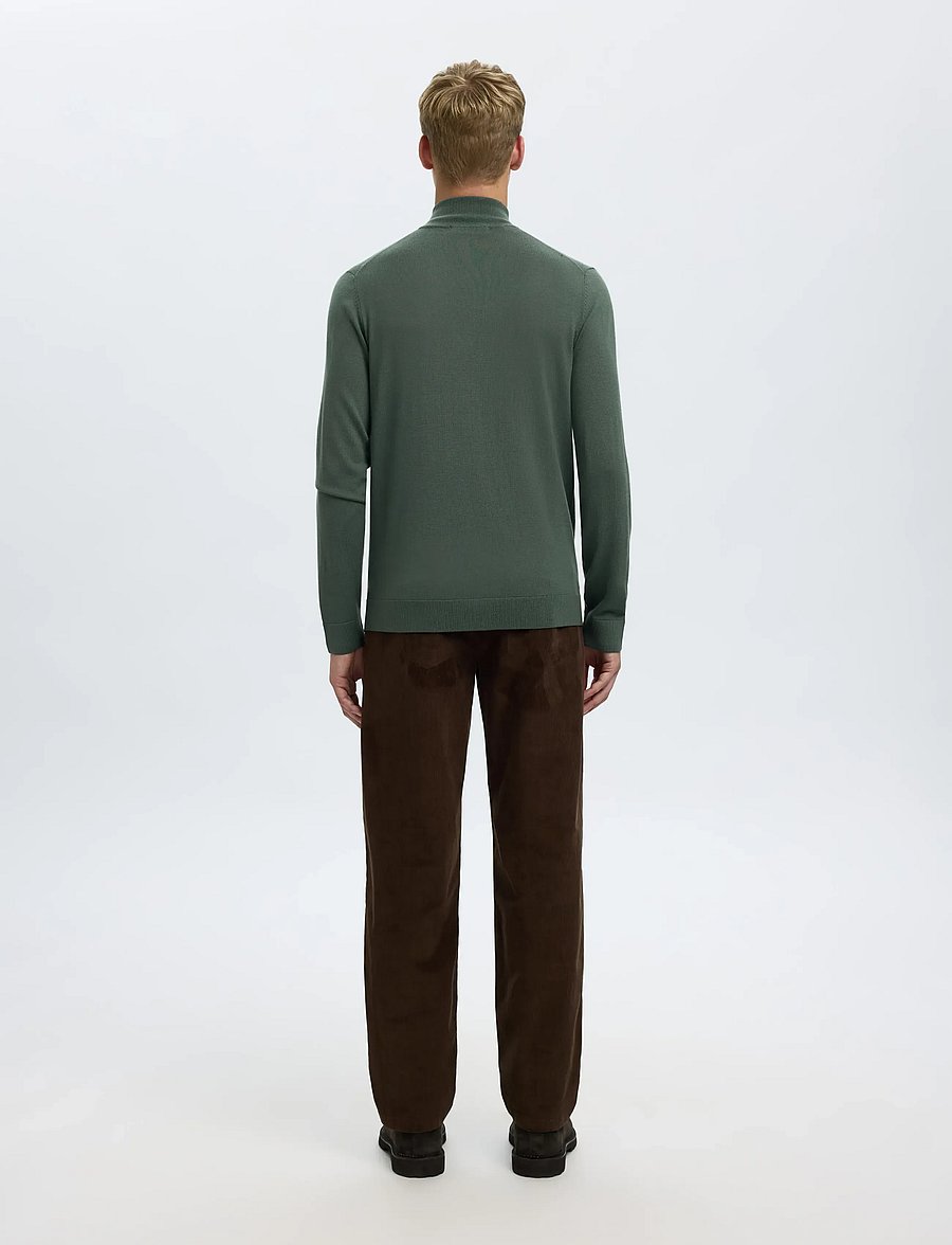 Selected - SLHTRAY LS KNIT MERINO HALF ZIP NOOS - halfzip strik - deep forest - 2
