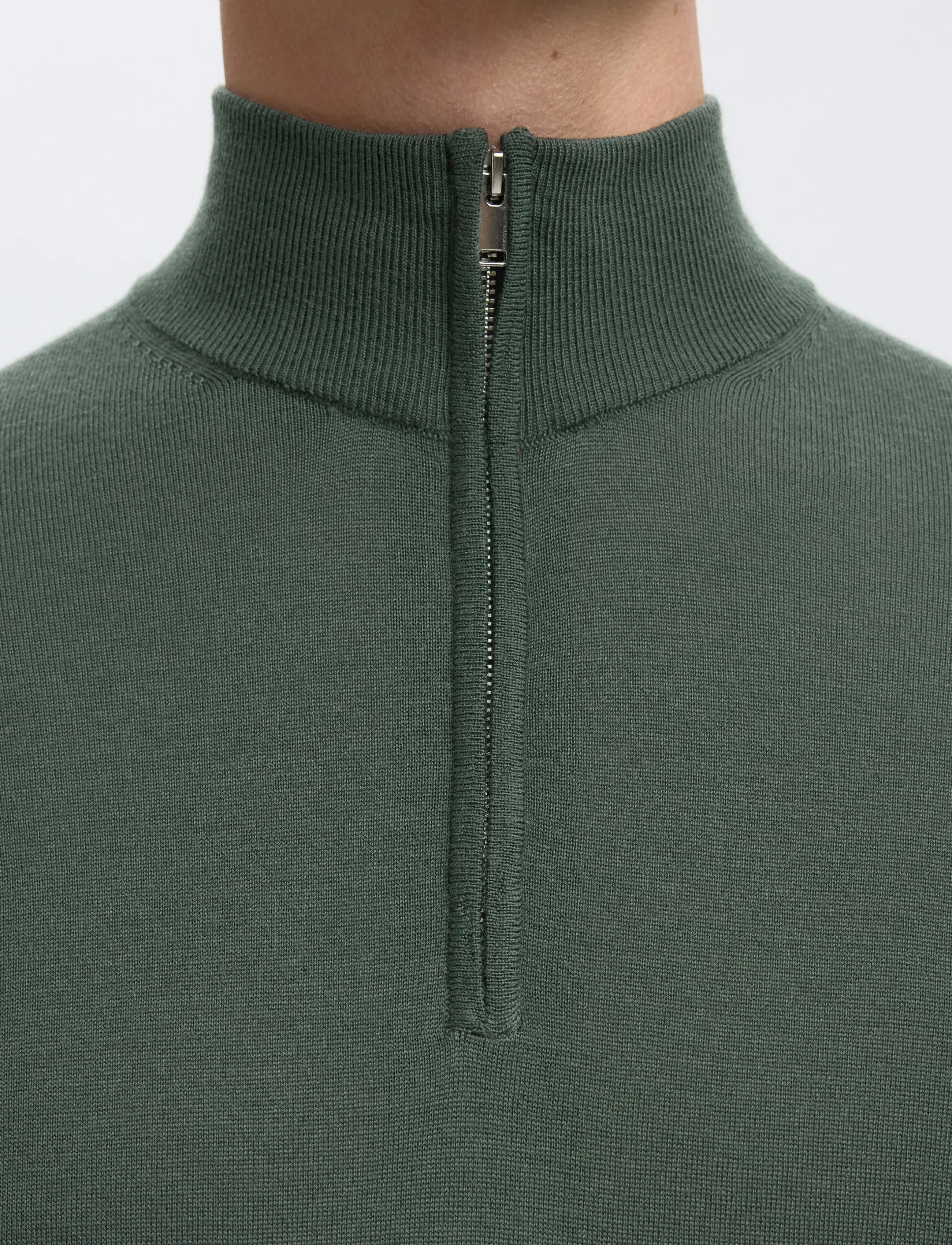 SELECTED Slhtray Ls Knit Merino Half Zip Noos stickade tröjor herr – bild 4