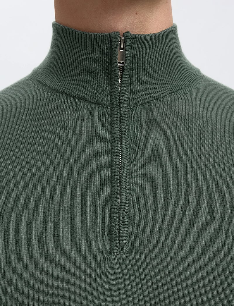 Selected - SLHTRAY LS KNIT MERINO HALF ZIP NOOS - halfzip strik - deep forest - 4
