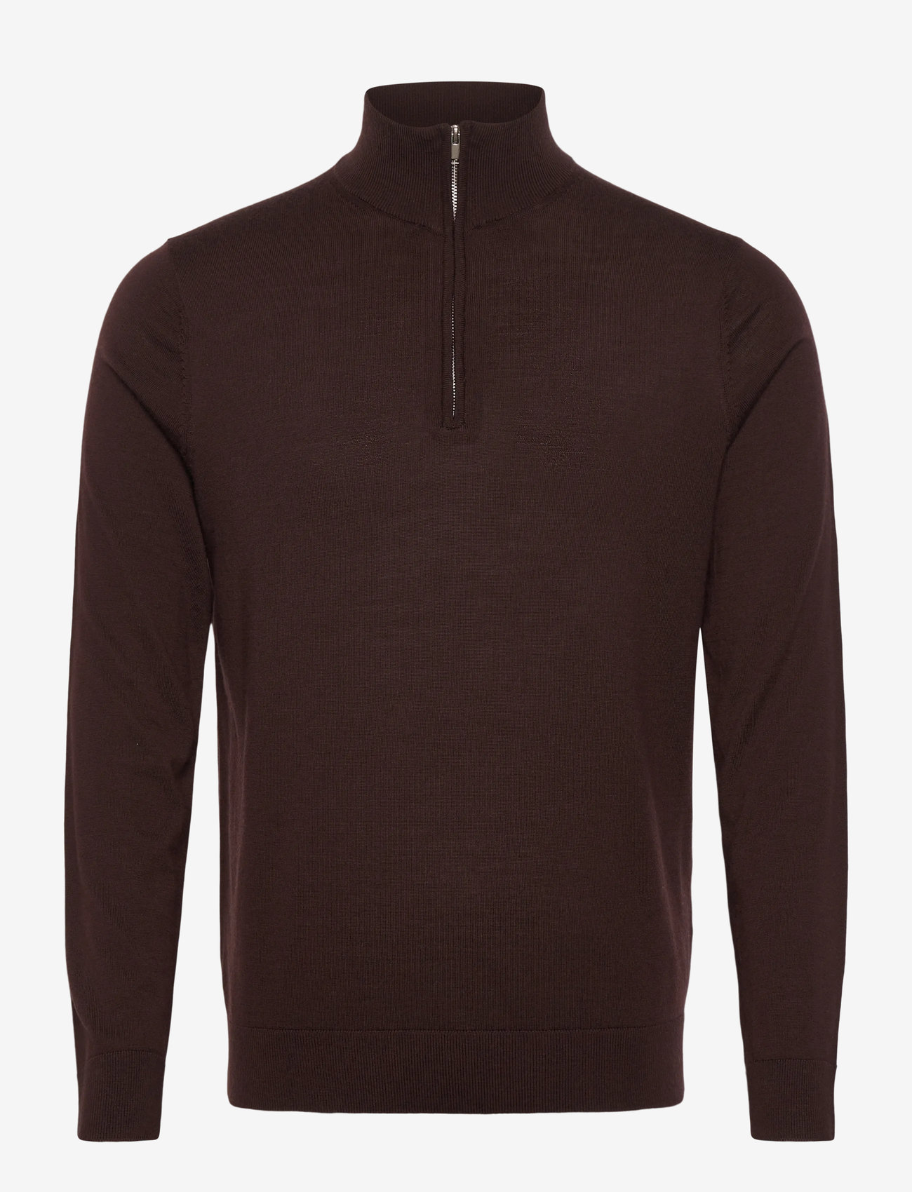 Selected - SLHTRAY LS KNIT MERINO HALF ZIP NOOS - halfzip strik - demitasse - 1