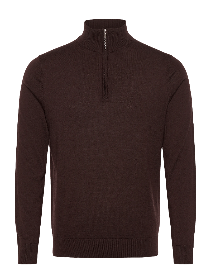 Selected - SLHTRAY LS KNIT MERINO HALF ZIP NOOS - half zip-tröjor - demitasse - 1