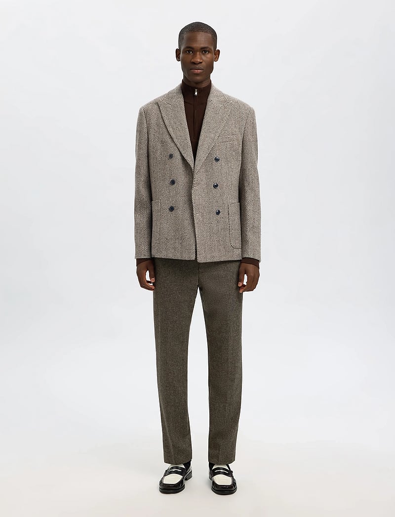 Selected - SLHTRAY LS KNIT MERINO HALF ZIP NOOS - half zip-tröjor - demitasse - 5