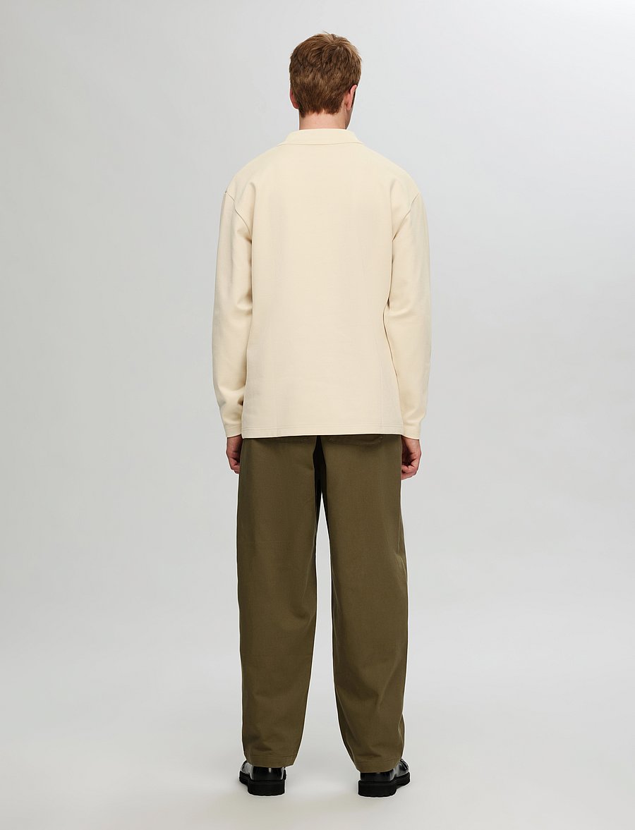 Selected - SLHRELAXHANK LS POLO SWEAT - fog - 2