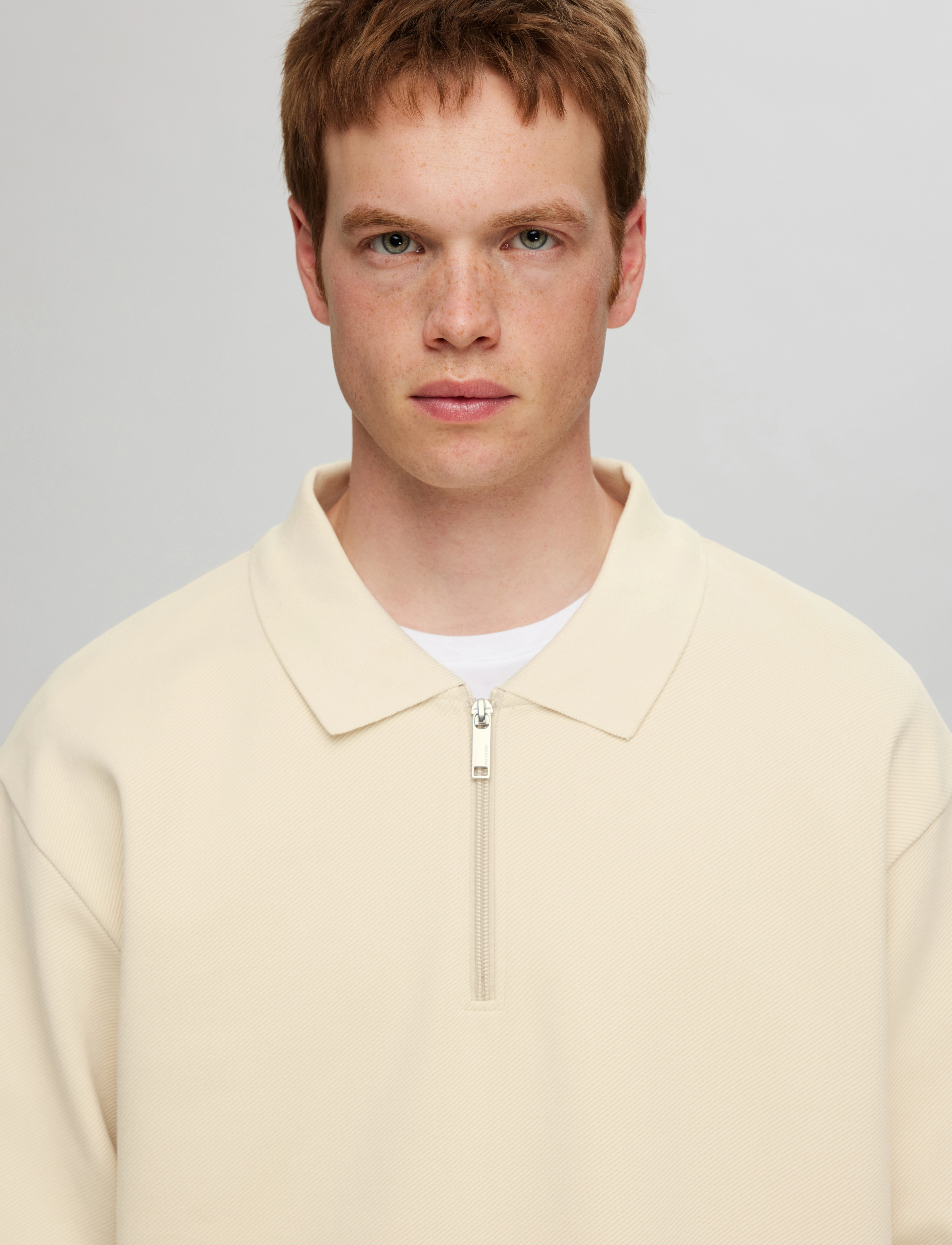 Selected - SLHRELAXHANK LS POLO SWEAT - fog - 4