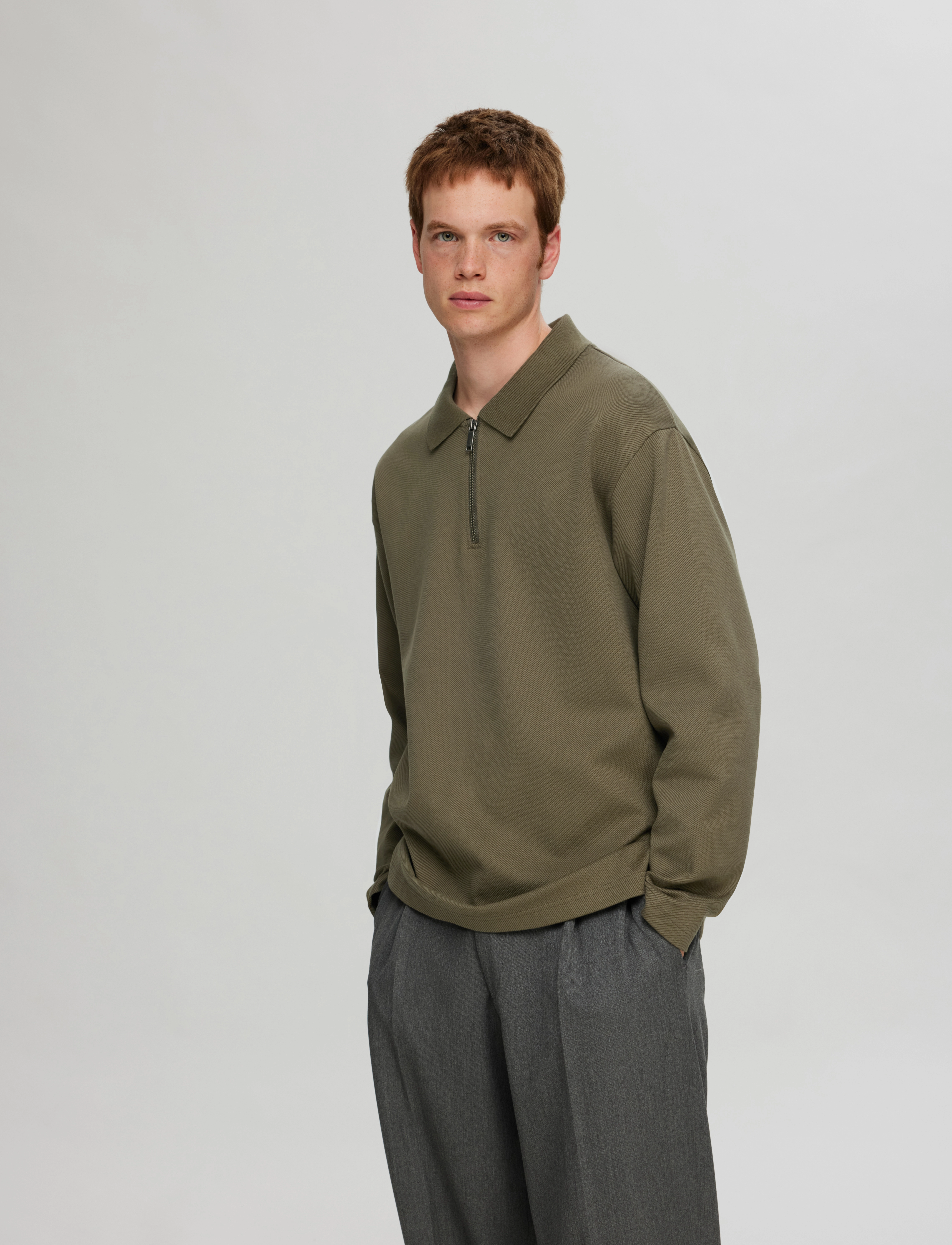 Selected - SLHRELAXHANK LS POLO SWEAT - kalamata - 5