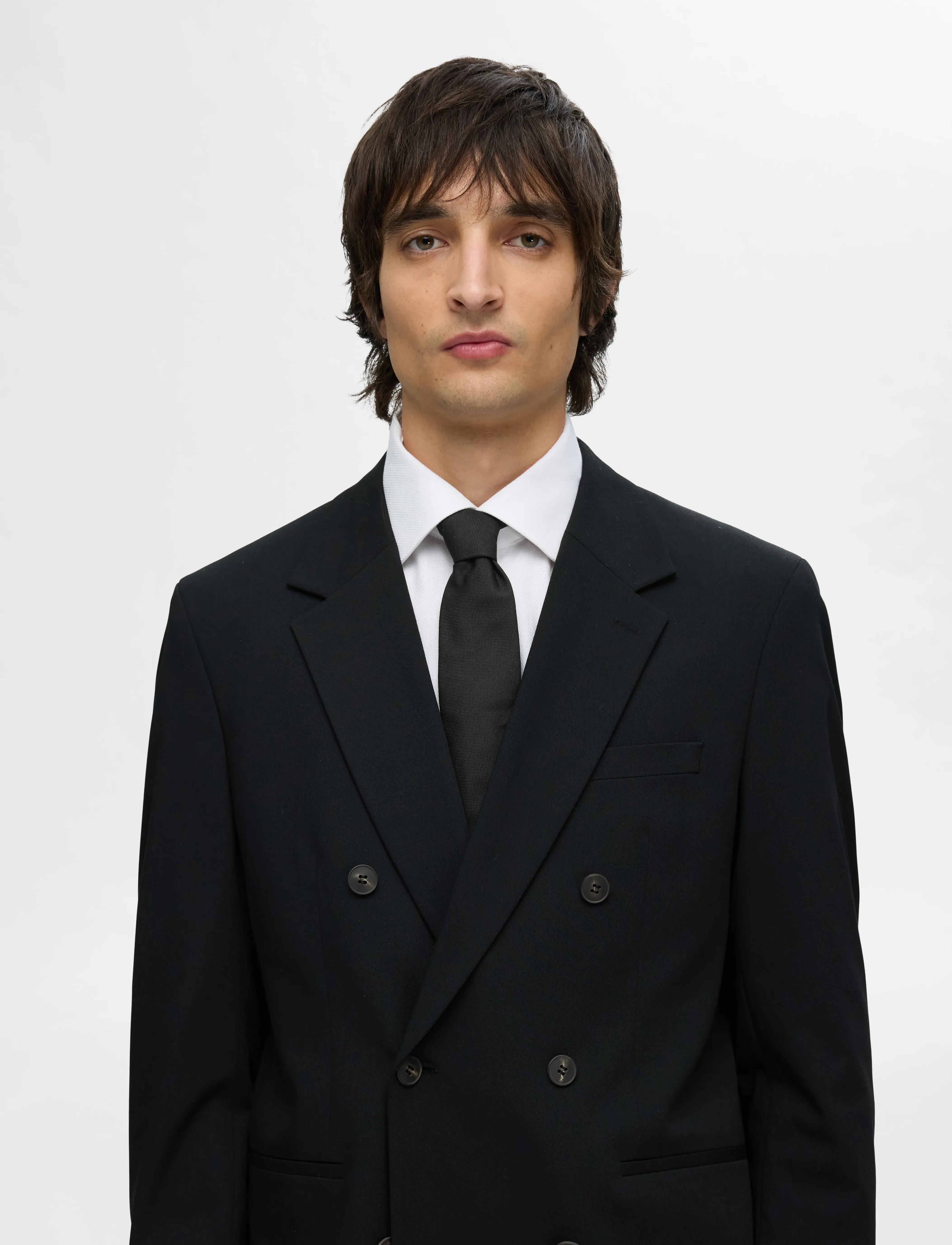 Selected Slmpeter Structure Tie Noos, Mænd, Struktureret Slips, Sort, Str: ONE SIZE