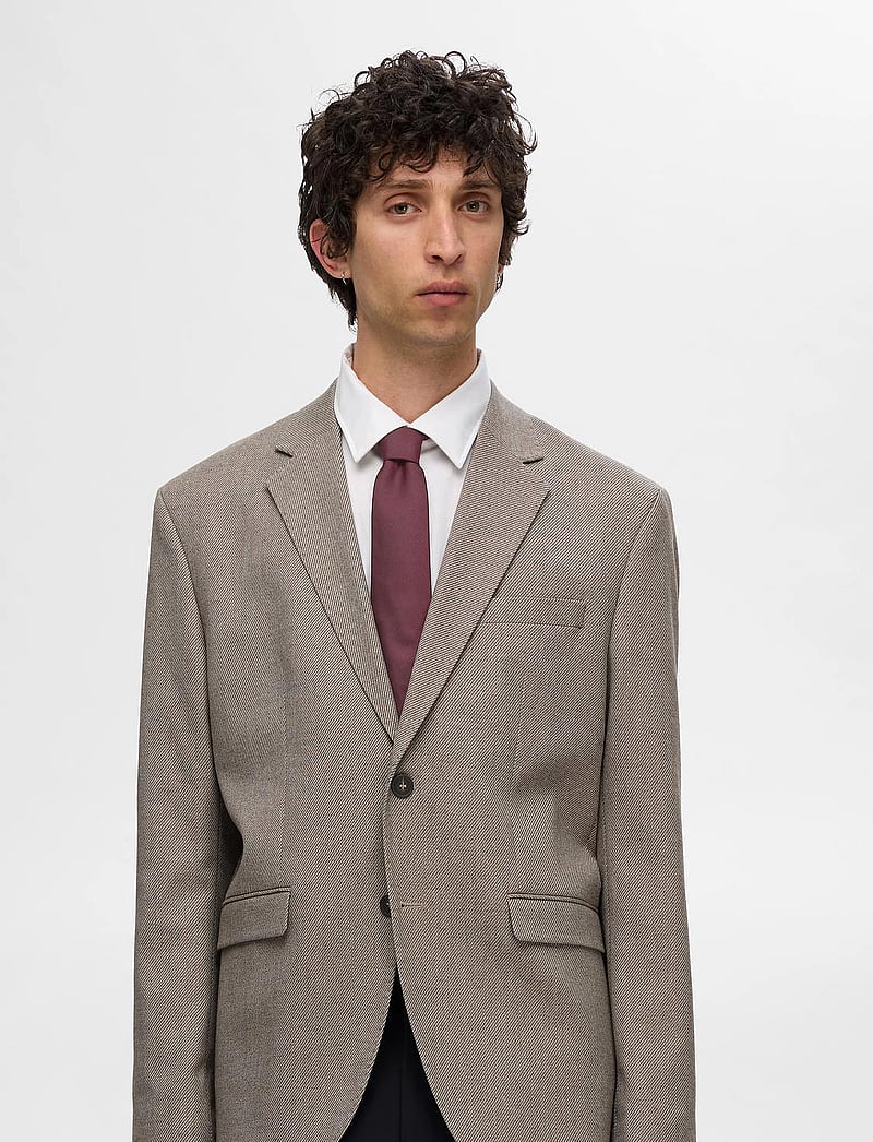 Selected - SLHPETER STRUCTURE TIE NOOS - krawatten - syrah - 0