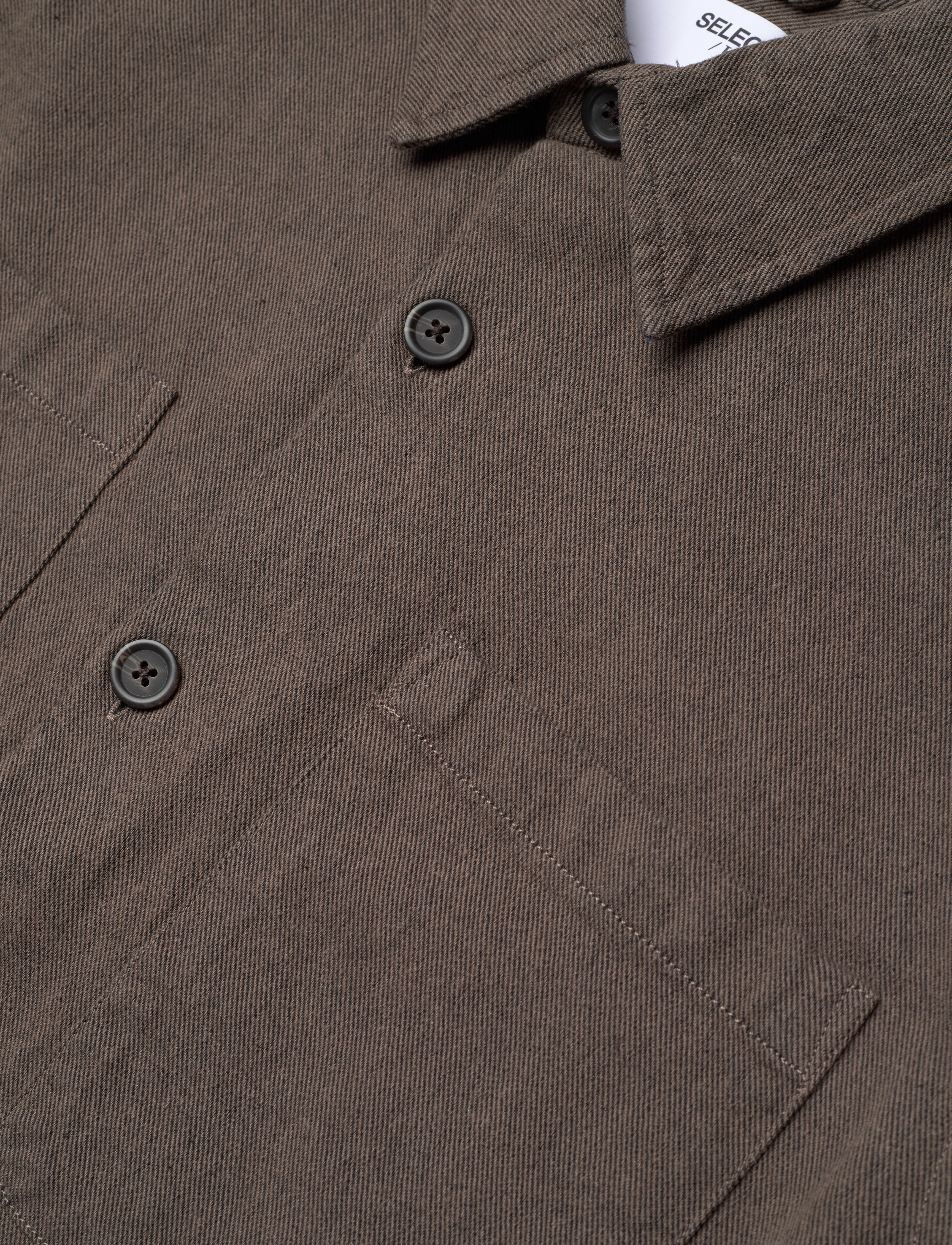 Selected Homme - SLH-HEAVY TWILL OVERSHIRT LS NOOS - morel - 3