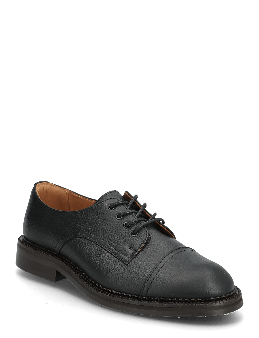 Selected - SLHOTIS LEATHER TOE-CAP SHOE - derby-schuhe - black - 0