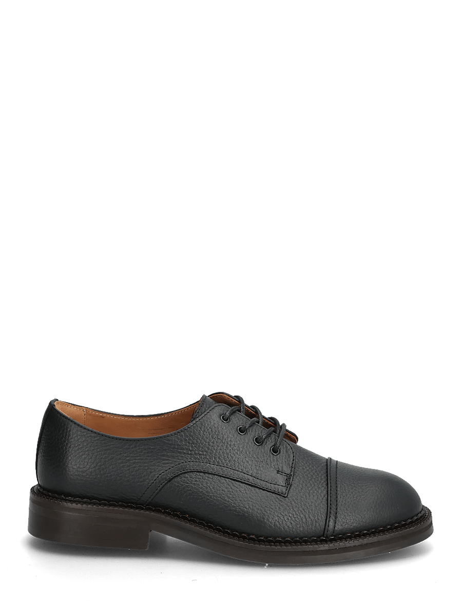 Selected - SLHOTIS LEATHER TOE-CAP SHOE - derby-schuhe - black - 1