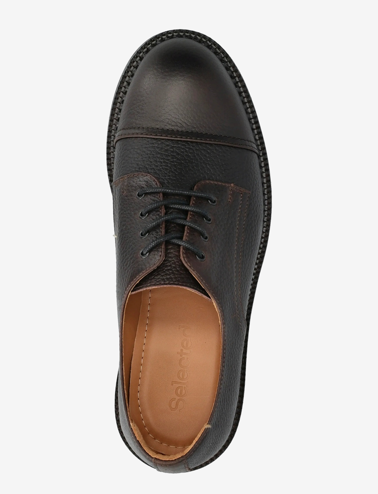 Selected - SLHOTIS LEATHER TOE-CAP SHOE - derby sko - demitasse - 4