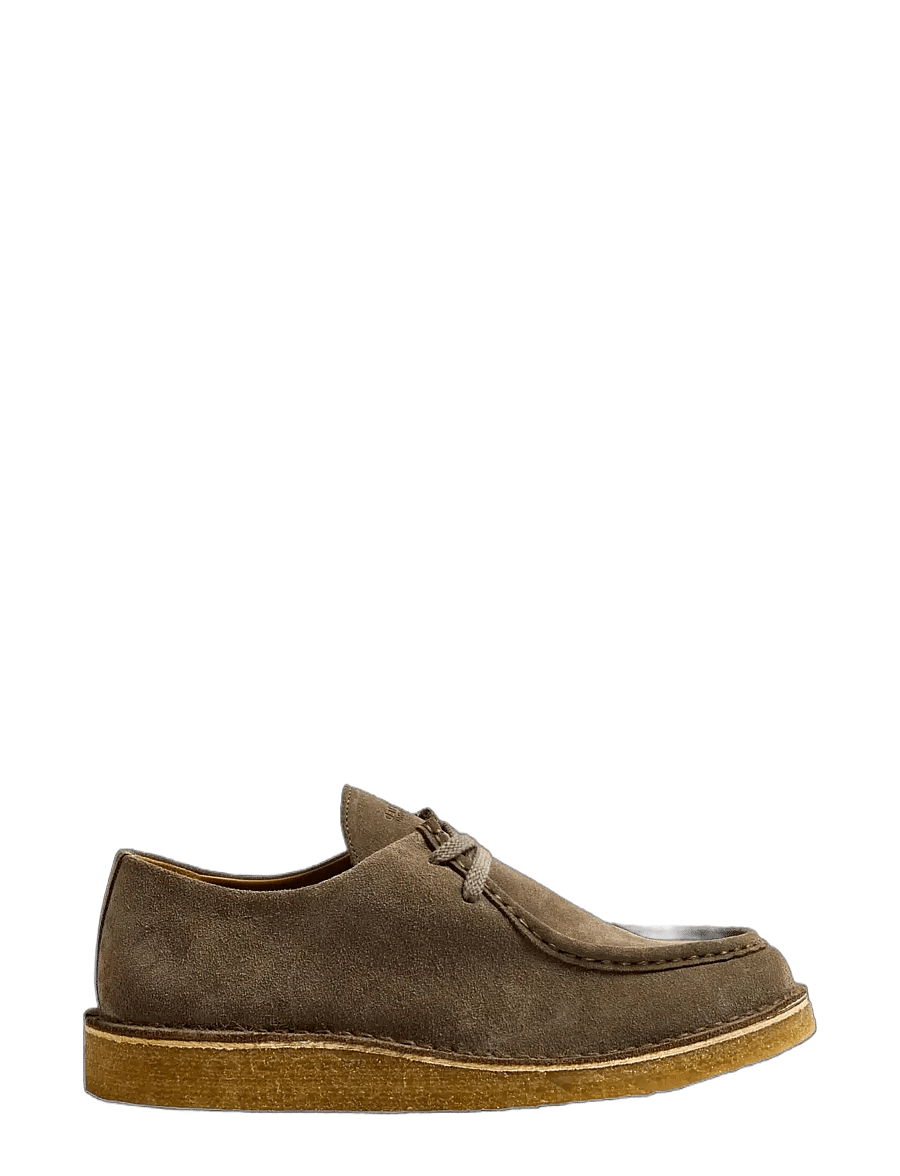 Selected - SLHCHRISTIAN SUEDE WEDGE MOC-TOE SHOE - moc toe skor - almondine - 0