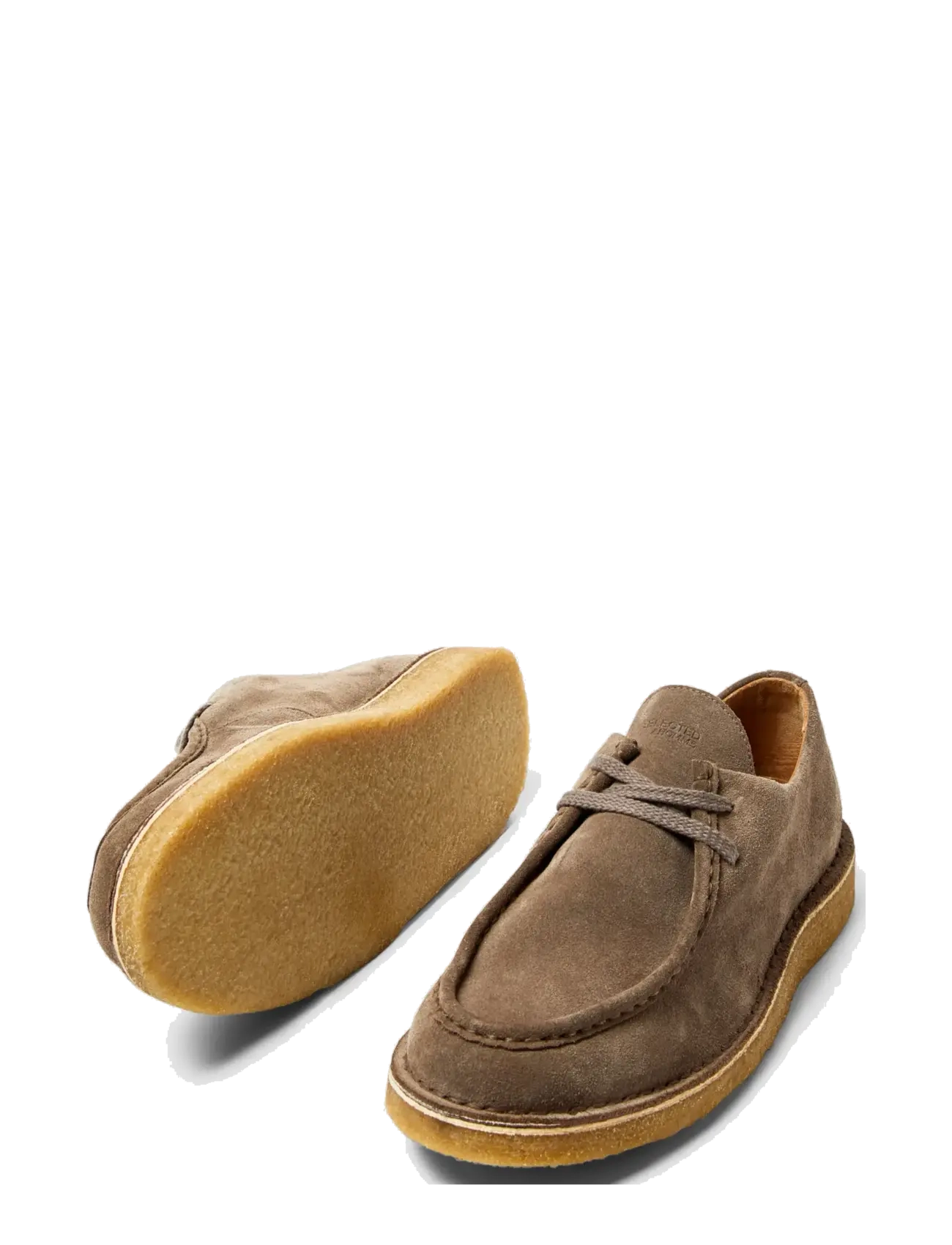 Selected - SLHCHRISTIAN SUEDE WEDGE MOC-TOE SHOE - moc toe skor - almondine - 2