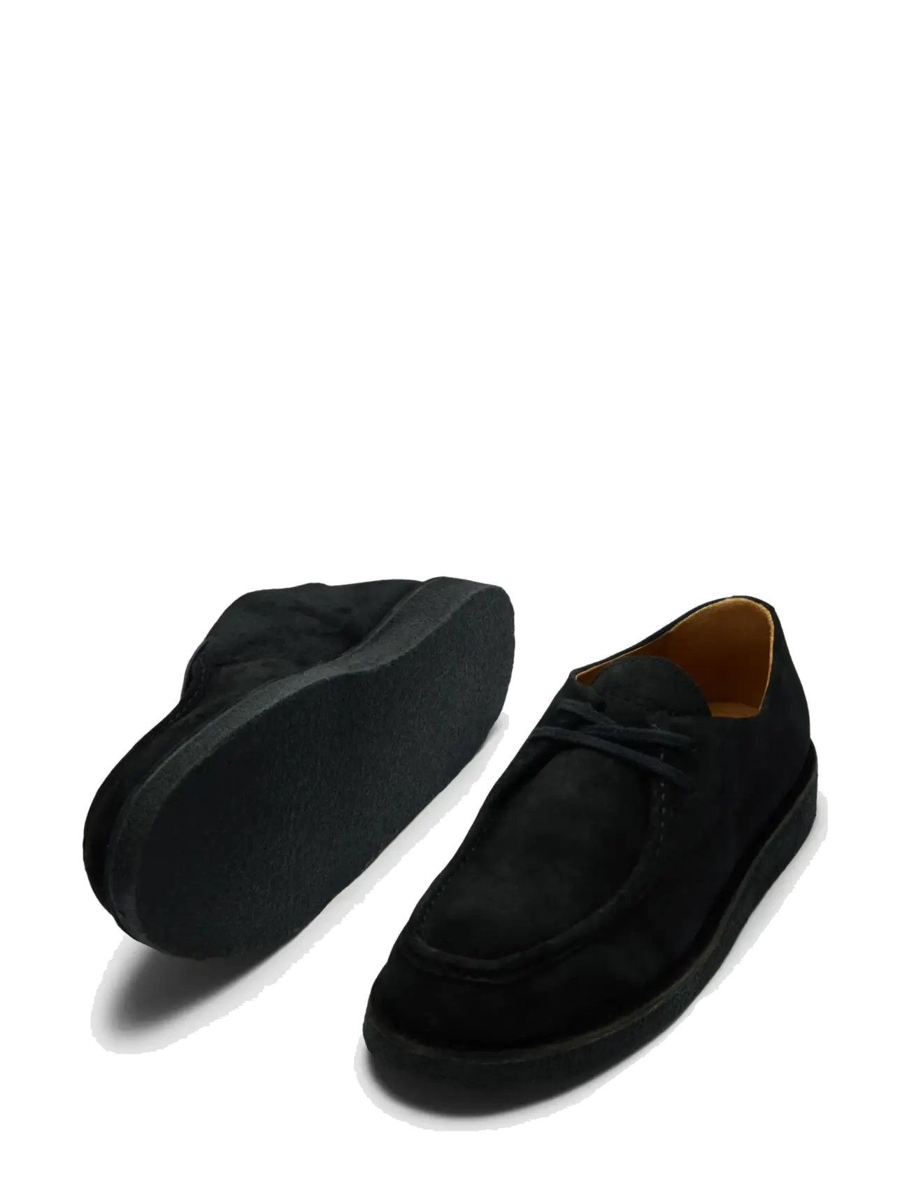 Selected SLHCHRISTIAN SUEDE WEDGE MOC-TOE SHOE - Business sko - BLACK / black