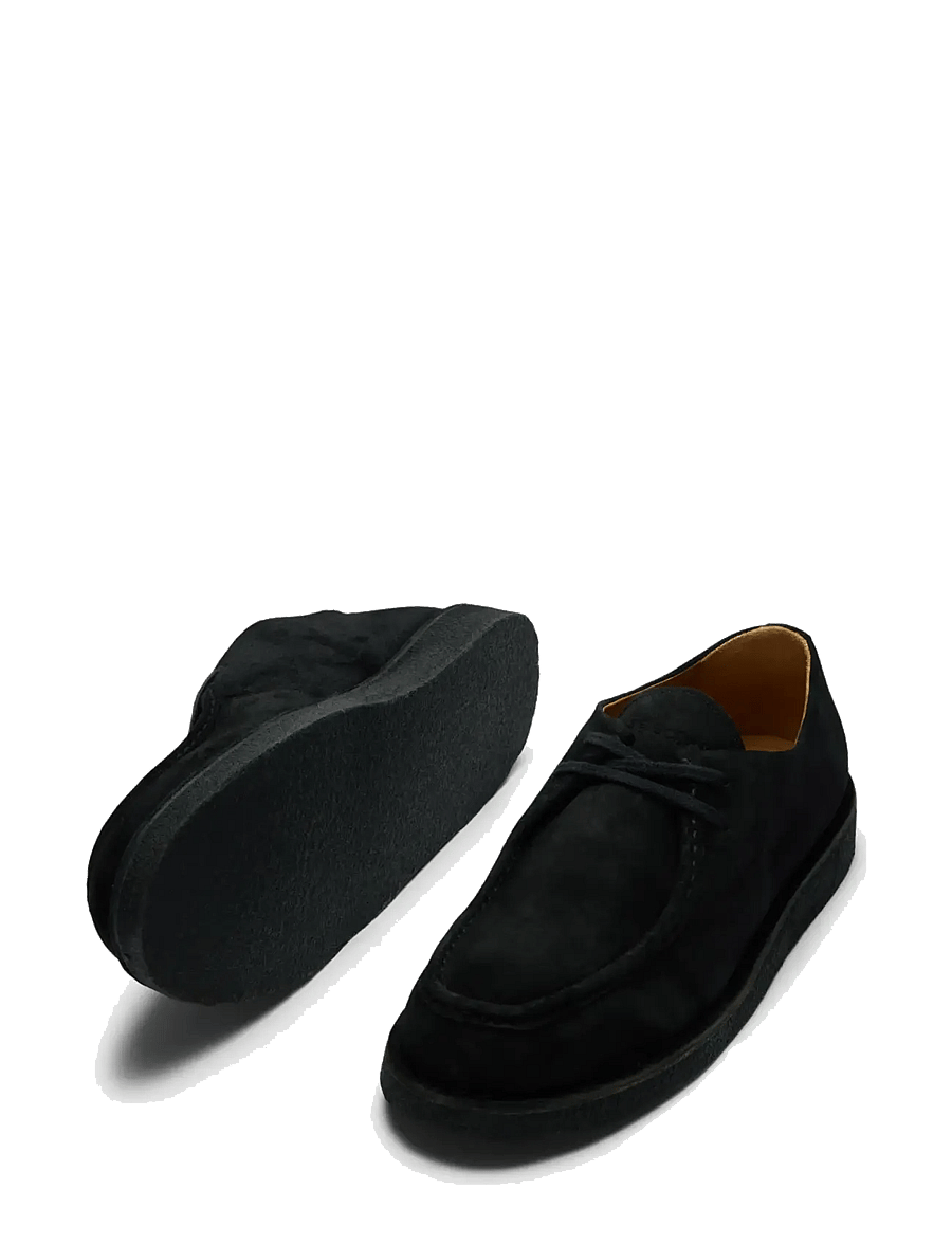 Selected - SLHCHRISTIAN SUEDE WEDGE MOC-TOE SHOE - moc toe sko - black - 0