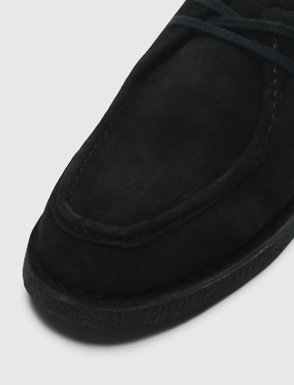 Selected - SLHCHRISTIAN SUEDE WEDGE MOC-TOE SHOE - moc toe sko - black - 3