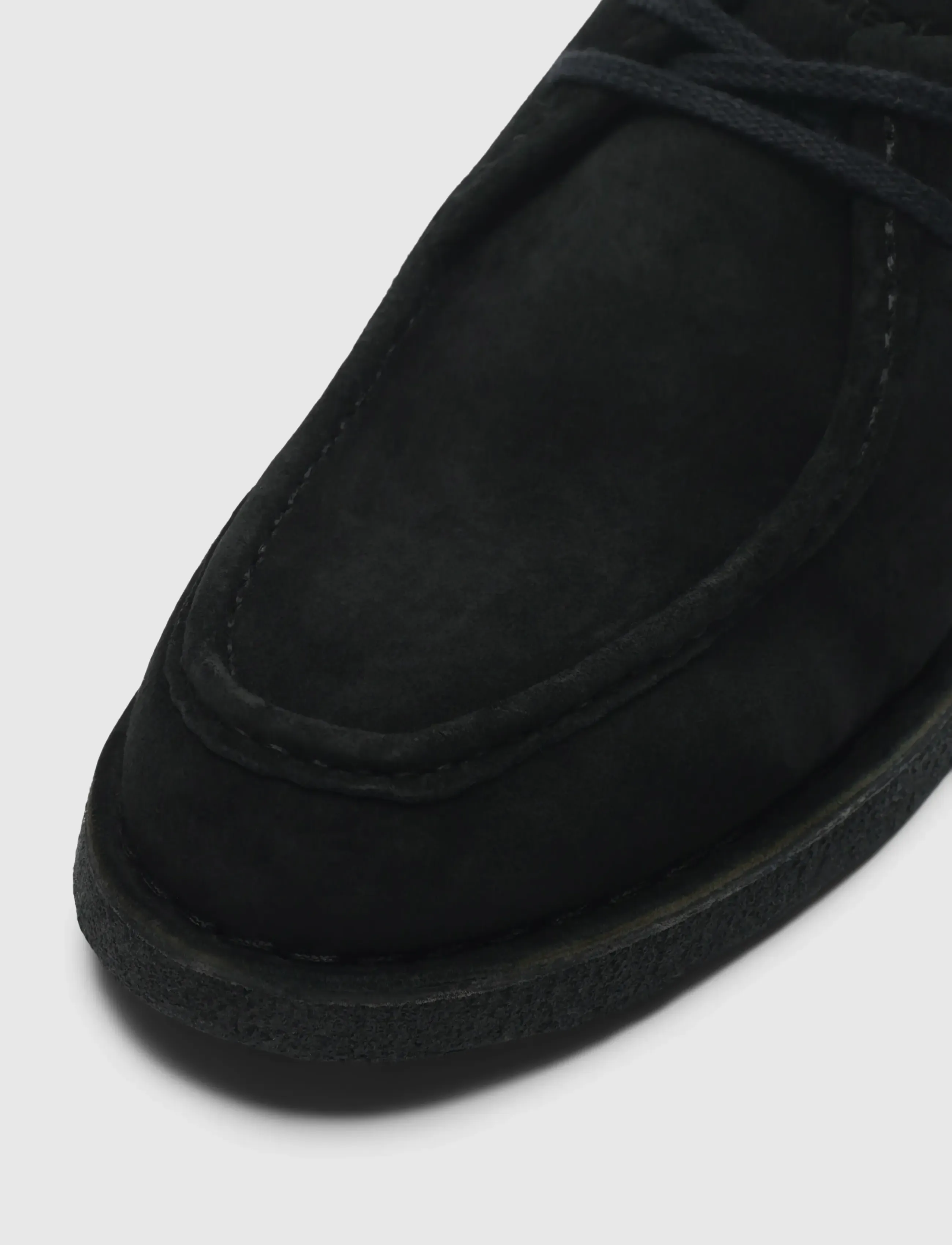 Selected - SLHCHRISTIAN SUEDE WEDGE MOC-TOE SHOE - moc toe sko - black - 4