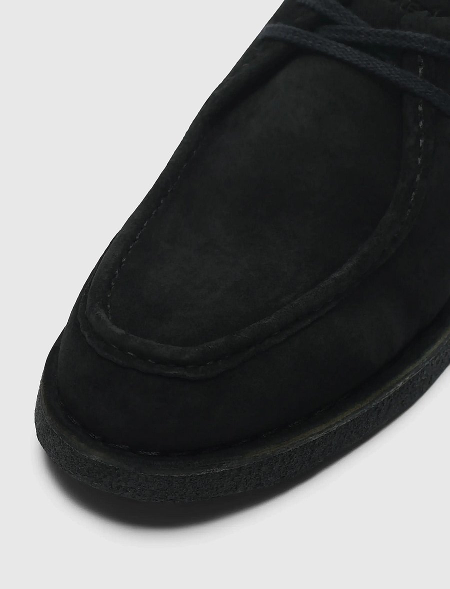 Selected - SLHCHRISTIAN SUEDE WEDGE MOC-TOE SHOE - moc toe sko - black - 4