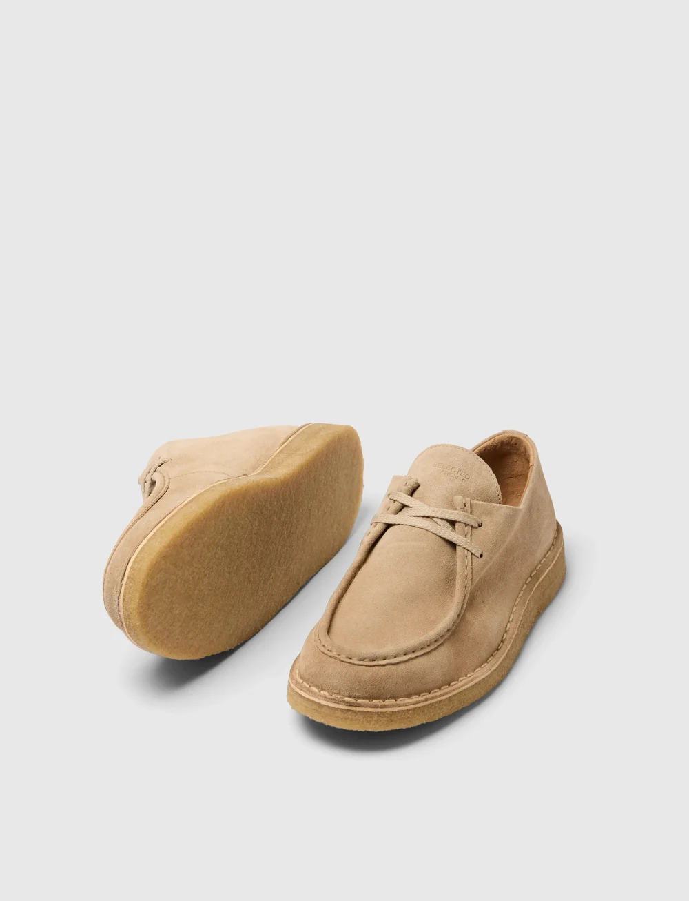 Selected - SLHCHRISTIAN SUEDE WEDGE MOC-TOE SHOE - moc toe sko - sand - 3