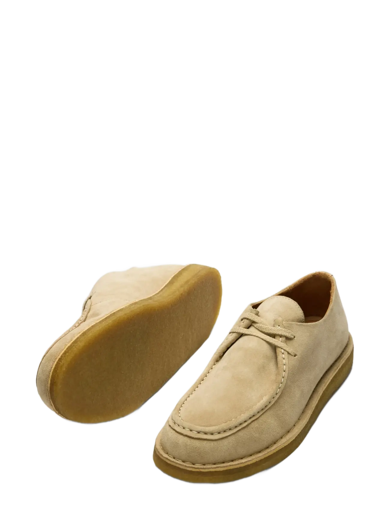 Selected - SLHCHRISTIAN SUEDE WEDGE MOC-TOE SHOE - moc toe sko - sand - 3