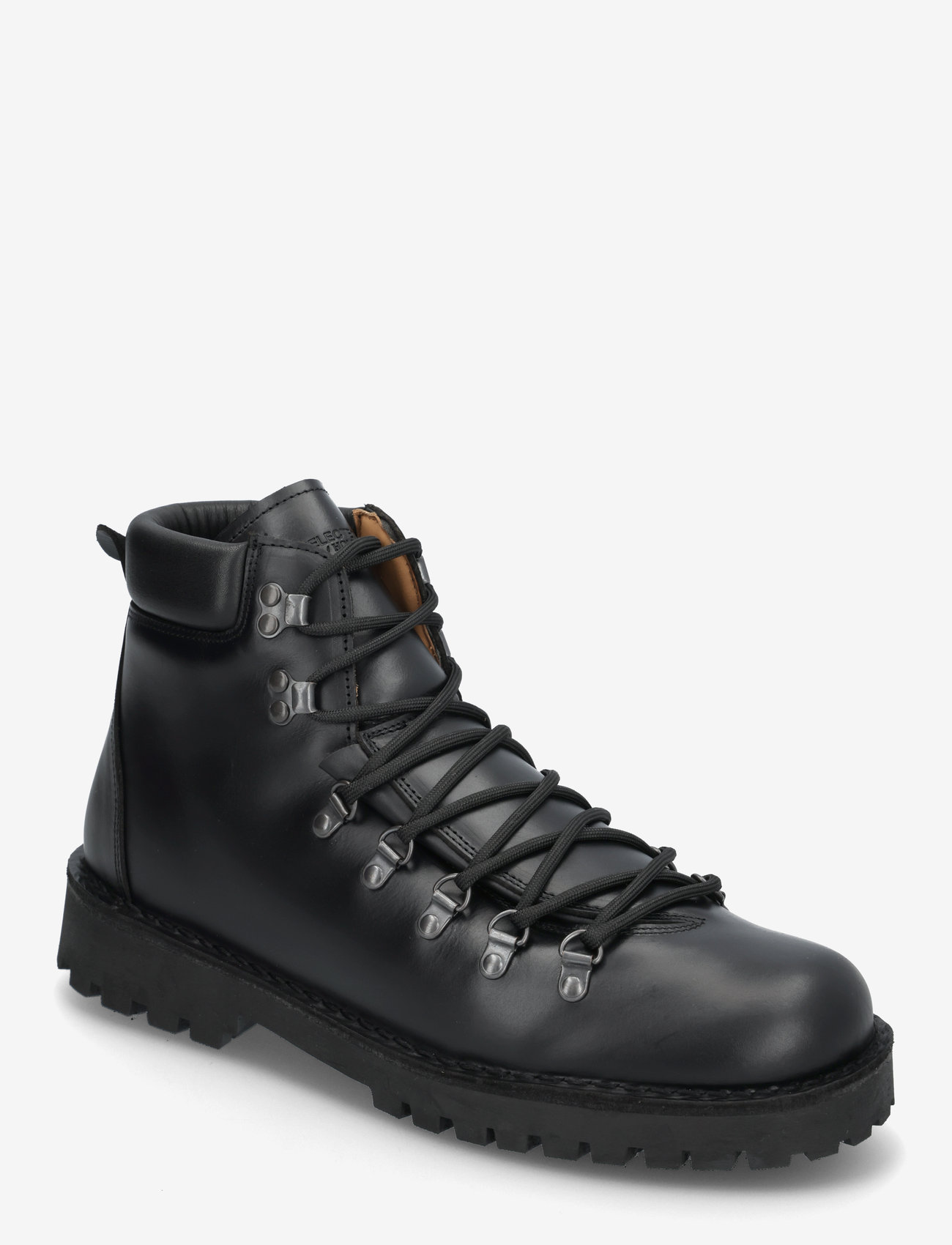 Selected - SLHALFRED LEATHER HIKING BOOT - kängor med snörning - black - 1