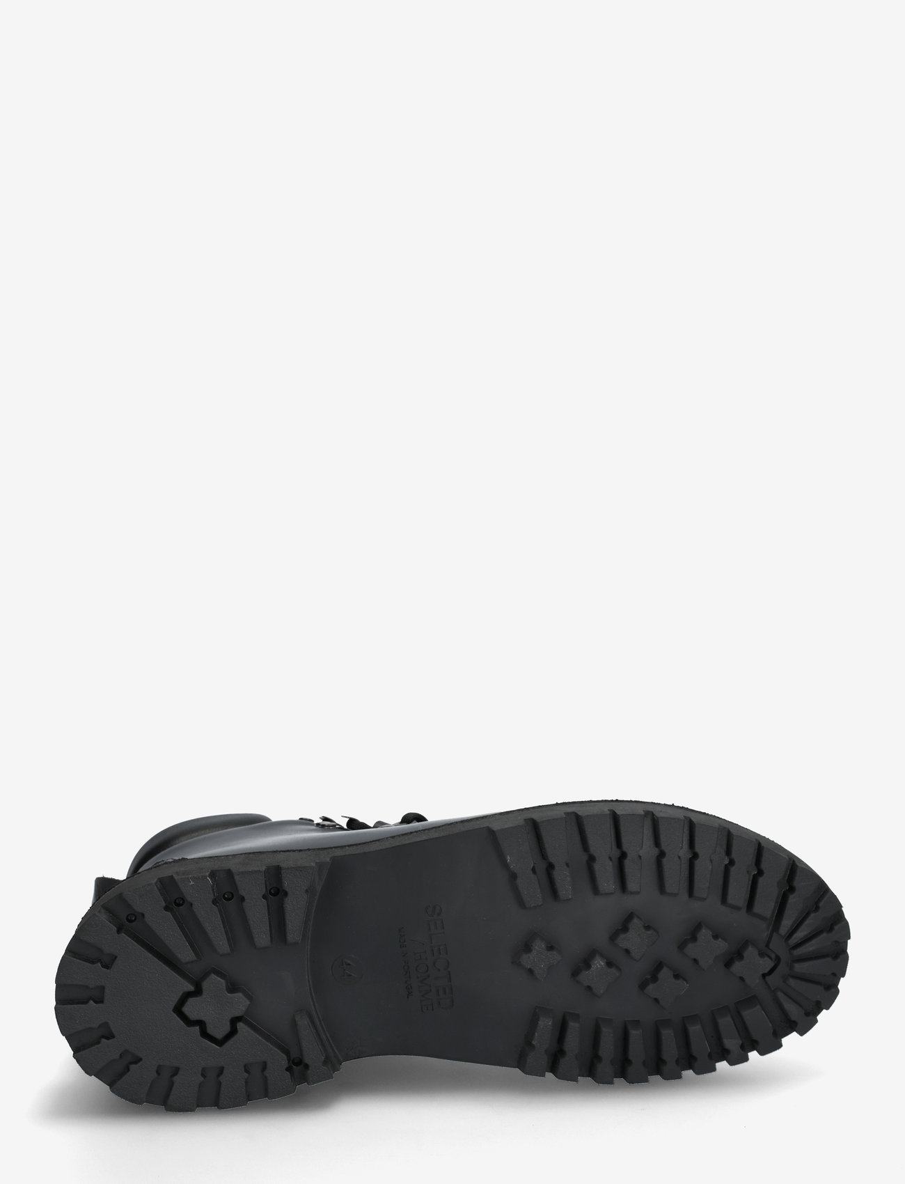 Selected - SLHALFRED LEATHER HIKING BOOT - kängor med snörning - black - 5