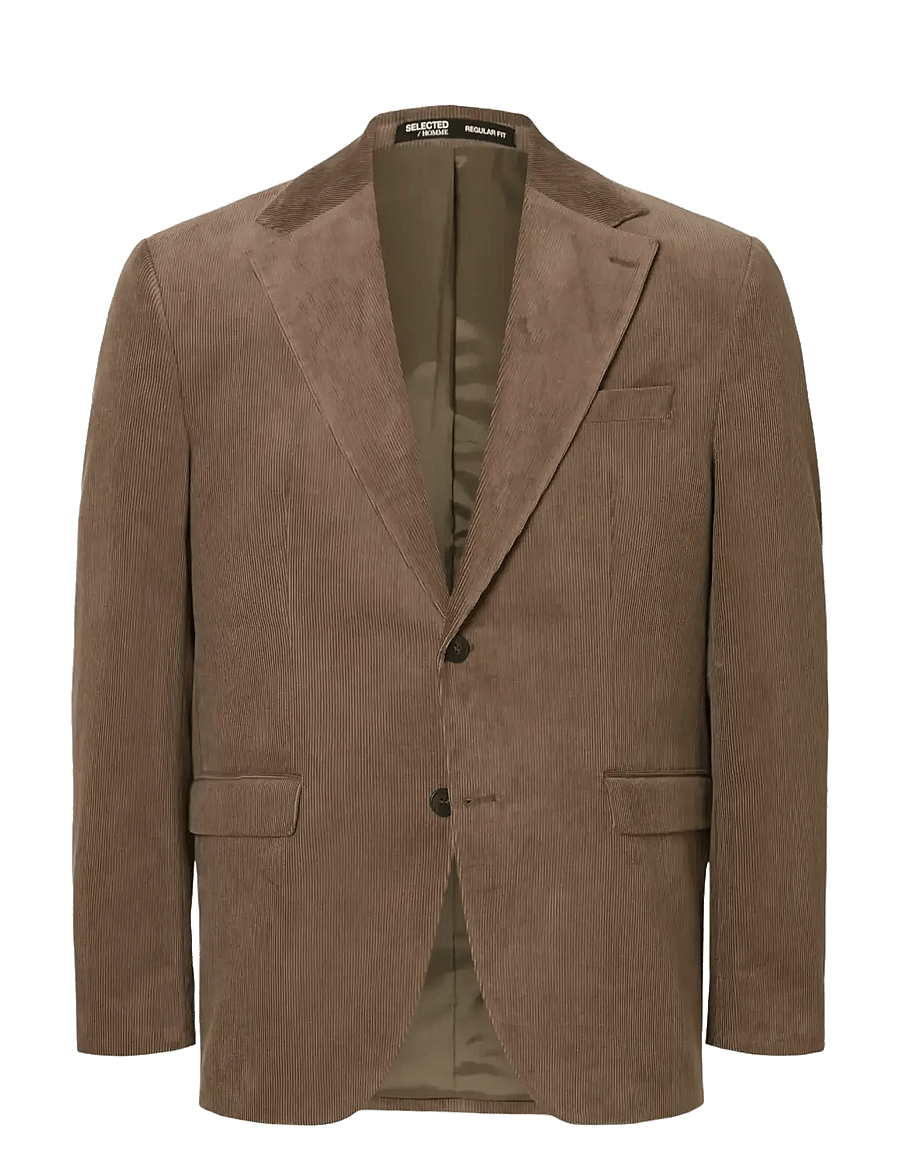 Selected - SLHREG-DUCA CORDUROY BLZ - enkeltradede blazere - brownie - 1