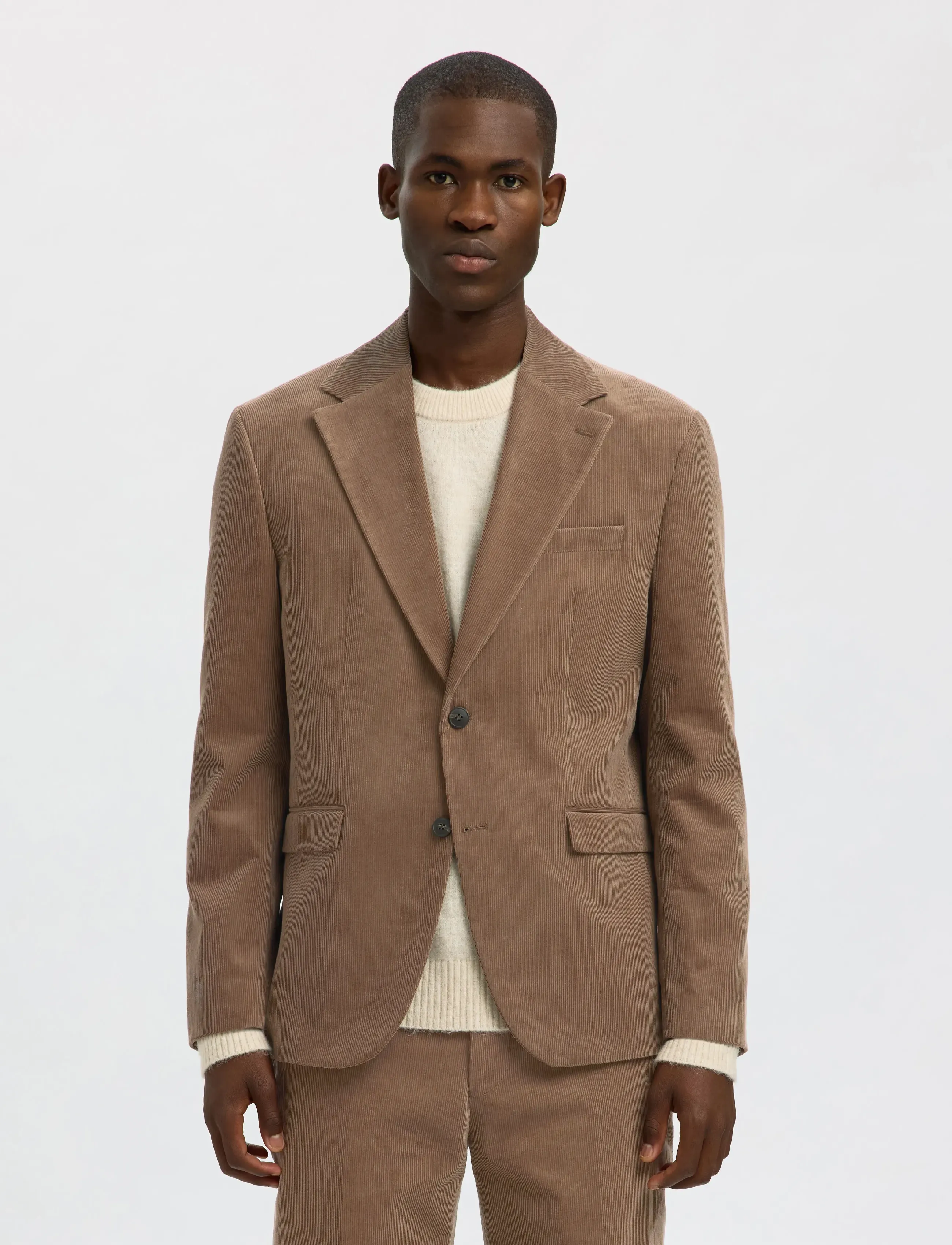 Selected Slhreg-Duca Corduroy Blz, Mænd, Fløjlsblazer, Brun, Str: 48
