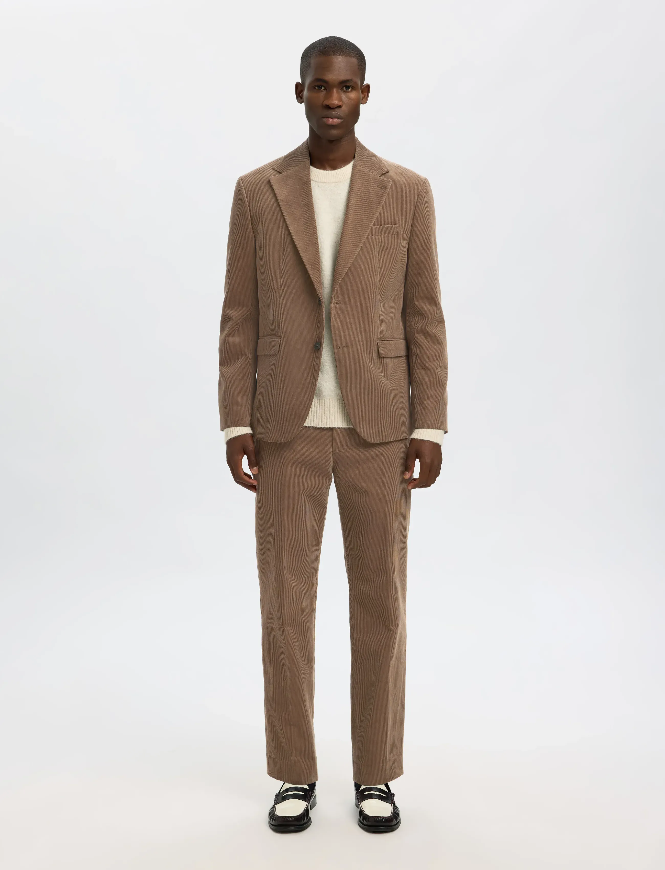Selected - SLHREG-DUCA CORDUROY BLZ - enkeltradede blazere - brownie - 5