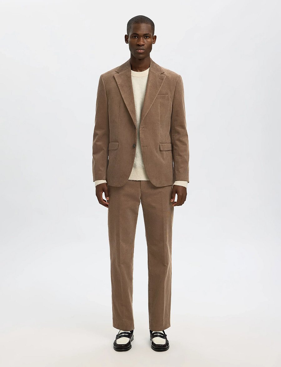 Selected - SLHREG-DUCA CORDUROY BLZ - enkeltradede blazere - brownie - 5