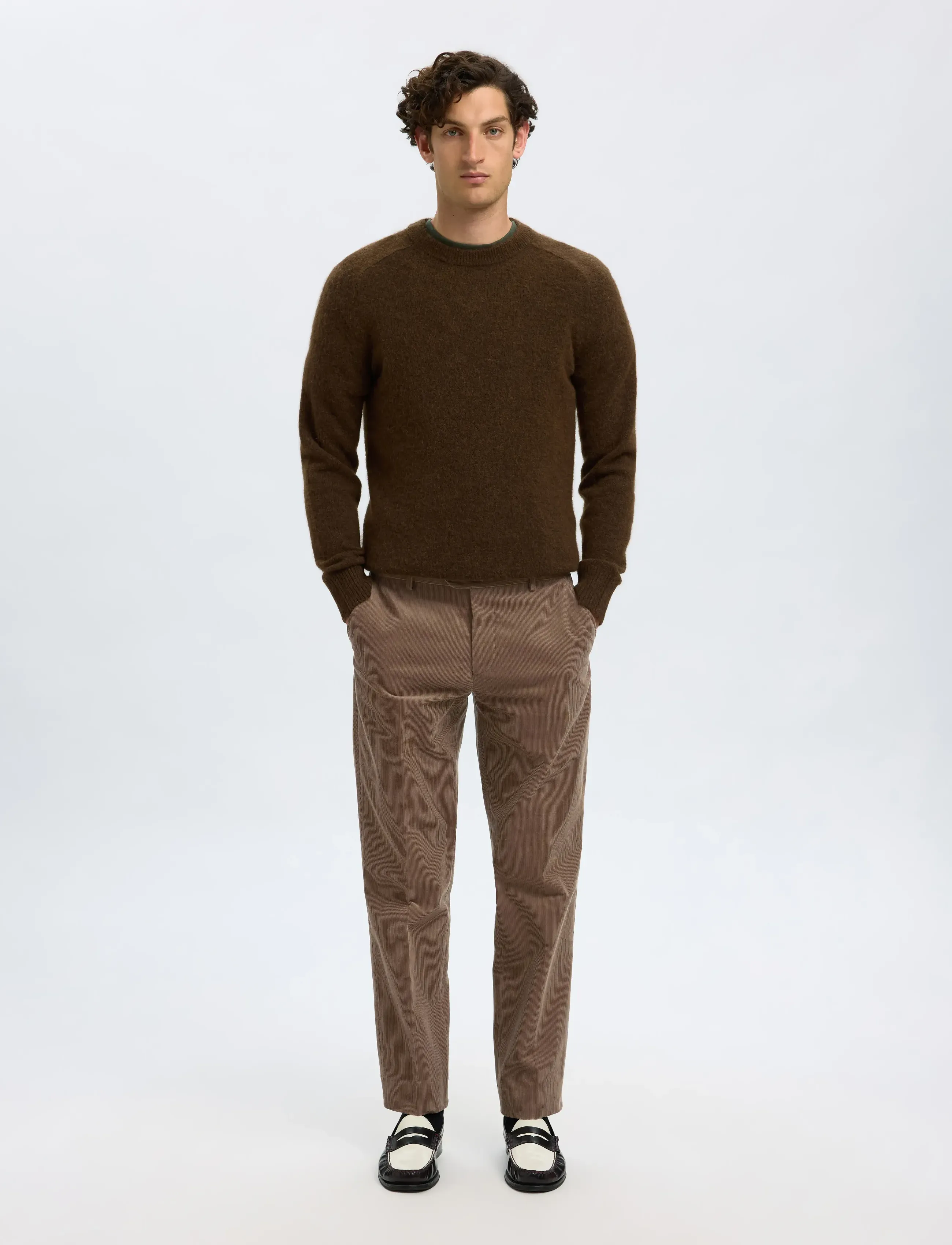 Selected - SLHREG-DUCA CORDUROY TRS - casual - brownie - 3