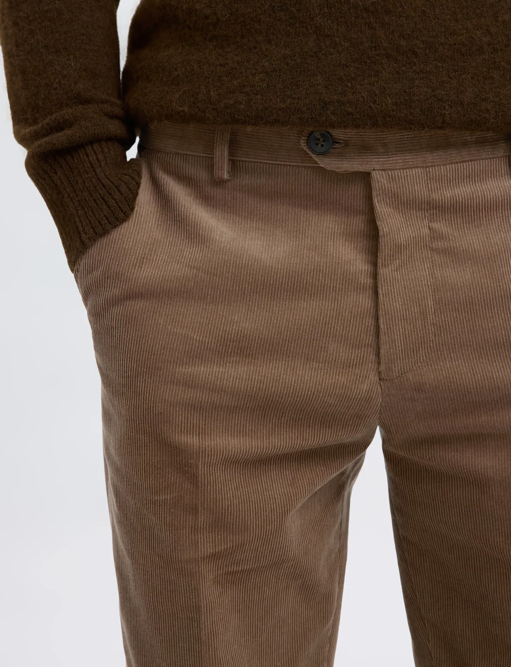 Selected - SLHREG-DUCA CORDUROY TRS - casual trousers - brownie - 4