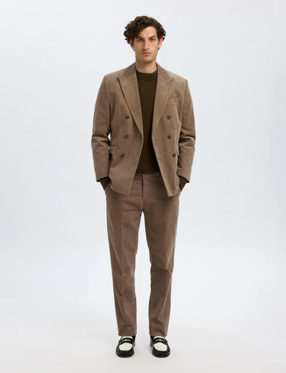 Selected - SLHREG-DUCA CORDUROY TRS - casual trousers - brownie - 5