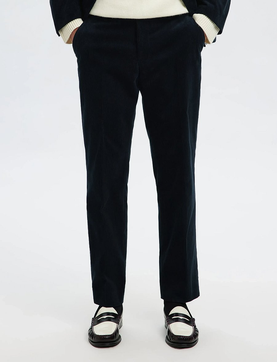 Selected - SLHREG-DUCA CORDUROY TRS - freizeithosen - sky captain - 0