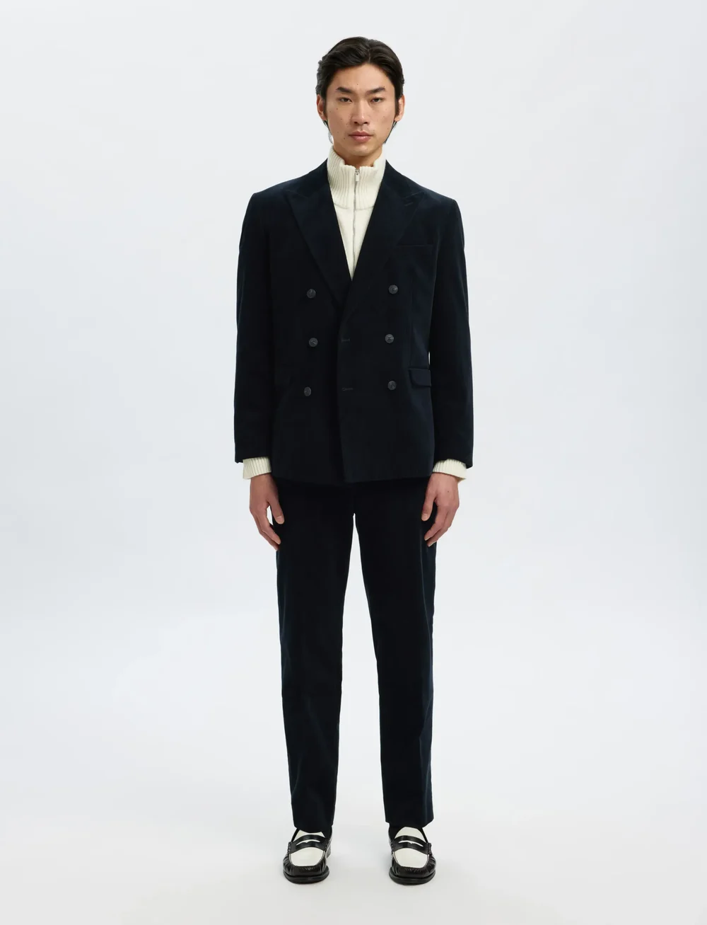 Selected - SLHREG-DUCA CORDUROY TRS - casual byxor - sky captain - 4