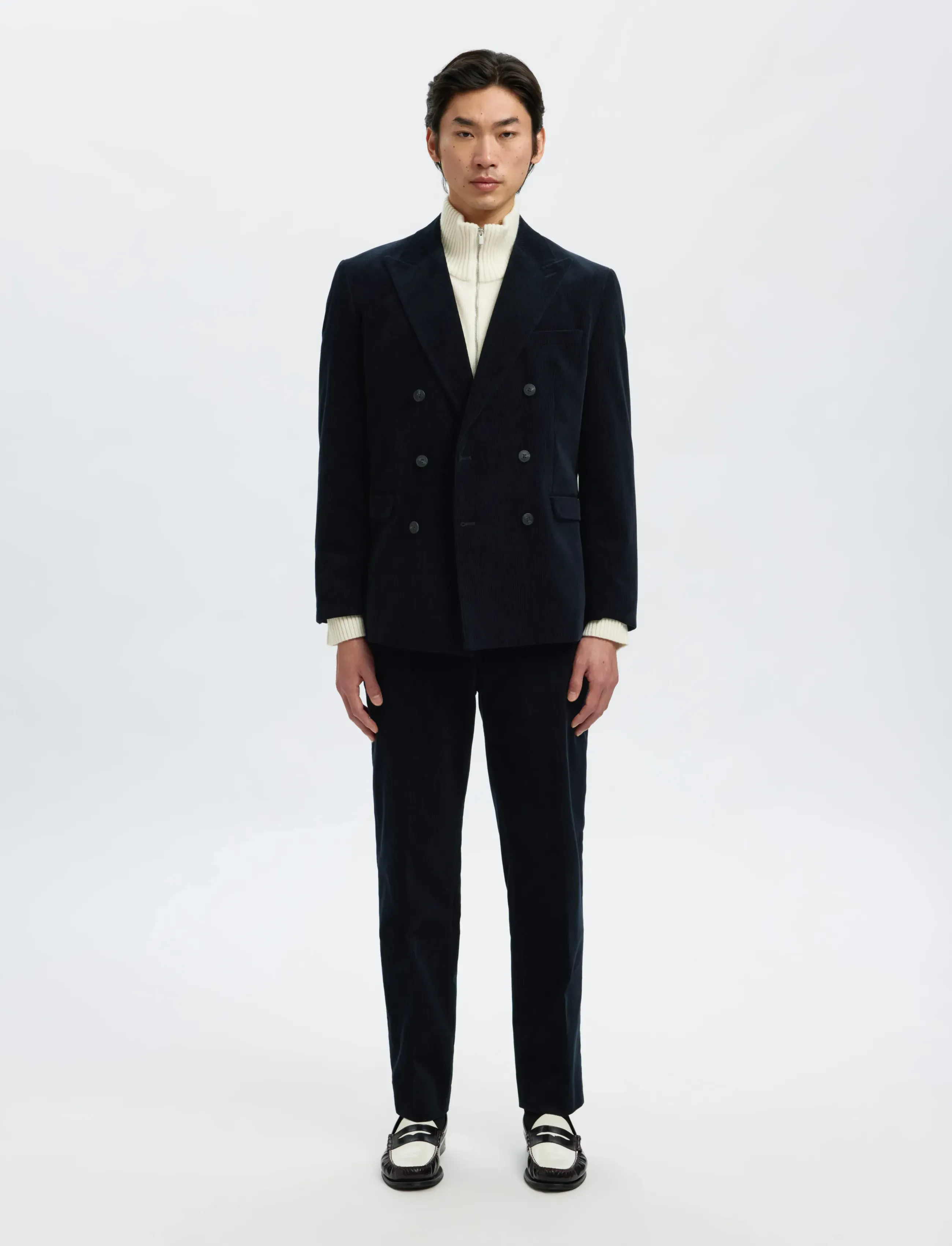 Selected - SLHREG-DUCA CORDUROY TRS - casual bukser - sky captain - 4
