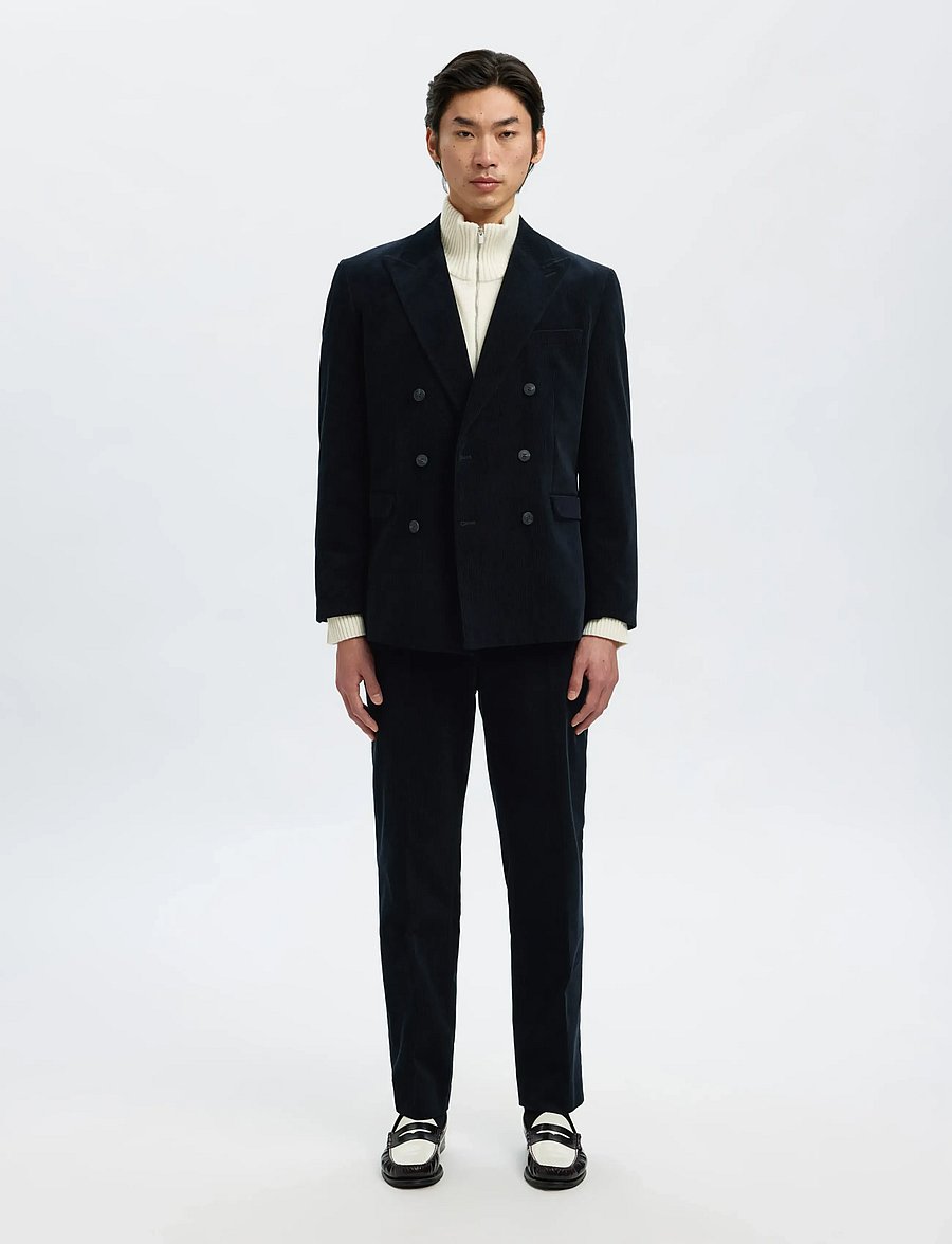 Selected - SLHREG-DUCA CORDUROY TRS - freizeithosen - sky captain - 4