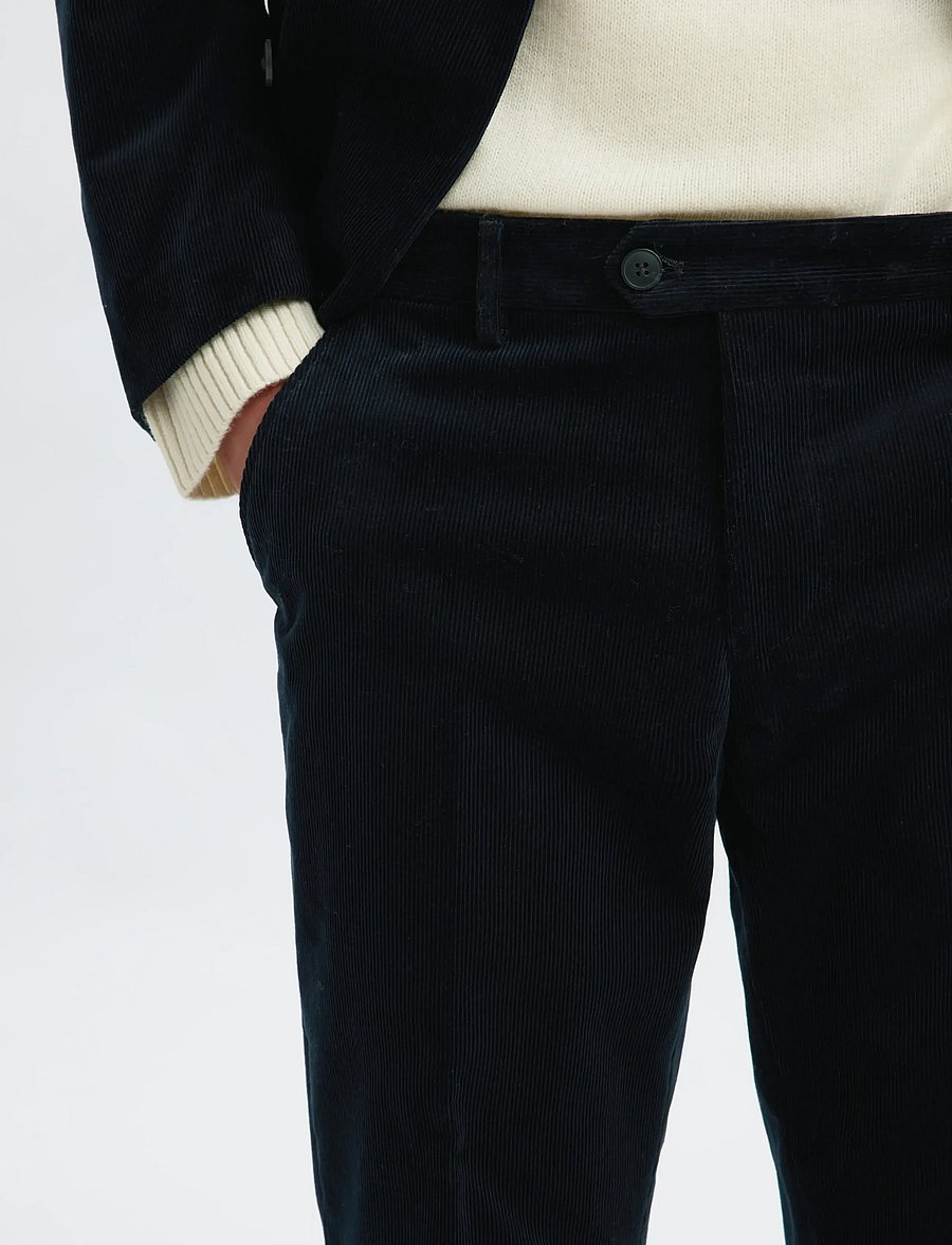 Selected - SLHREG-DUCA CORDUROY TRS - freizeithosen - sky captain - 5