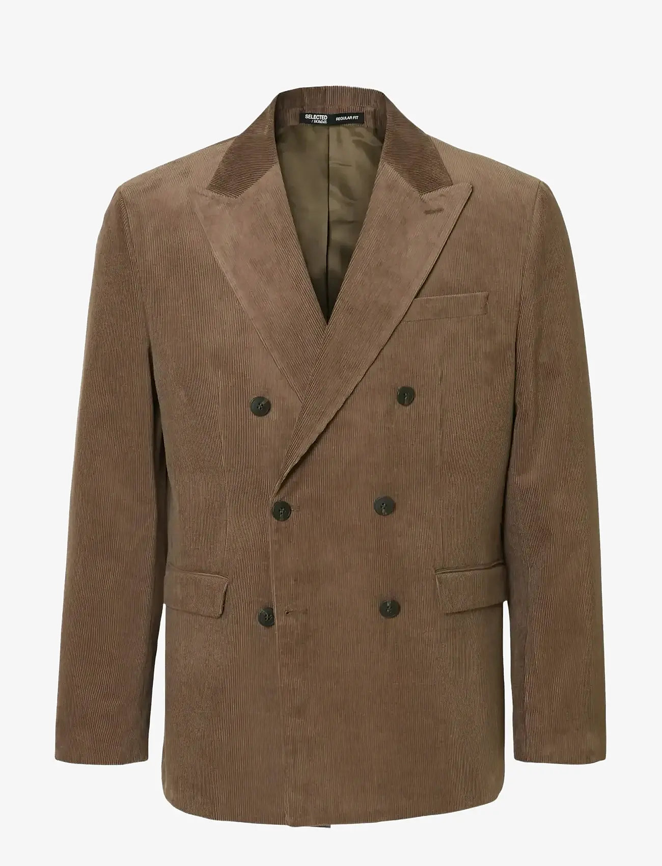 Selected - SLHREG-DUCA CORDUROY DB PEAK BLZ - zweireiher - brownie - 0