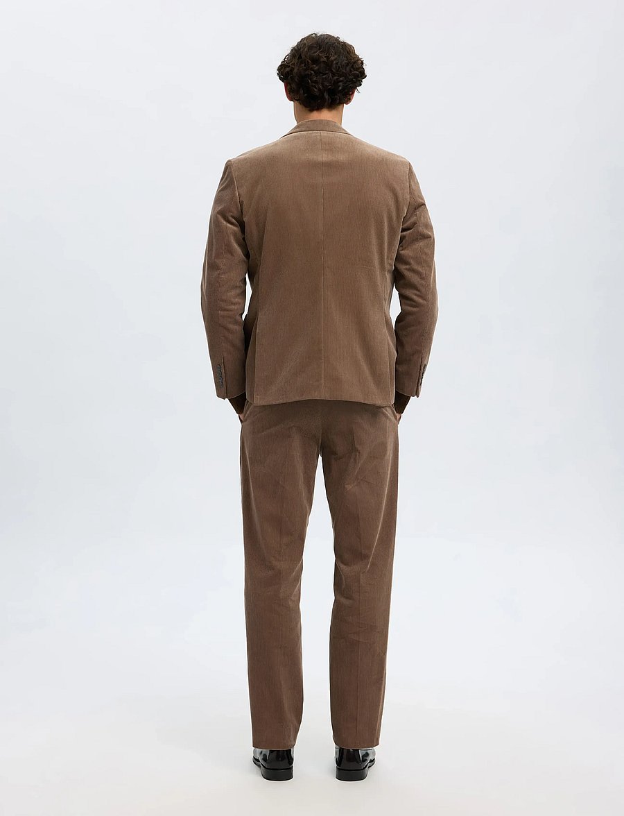 Selected - SLHREG-DUCA CORDUROY DB PEAK BLZ - zweireiher - brownie - 2