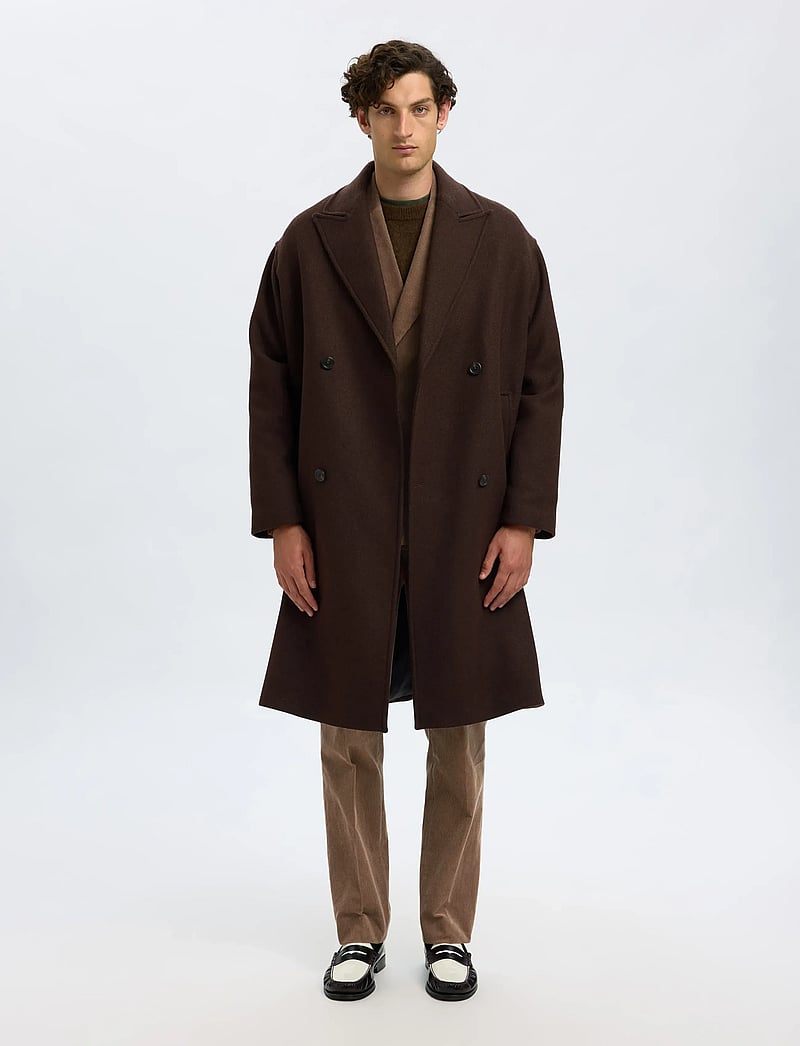 Selected - SLHREG-DUCA CORDUROY DB PEAK BLZ - dubbelknäppta kavajer - brownie - 5