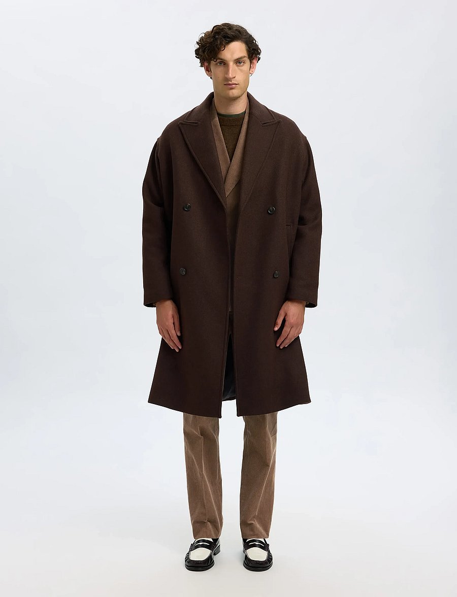 Selected - SLHREG-DUCA CORDUROY DB PEAK BLZ - zweireiher - brownie - 5