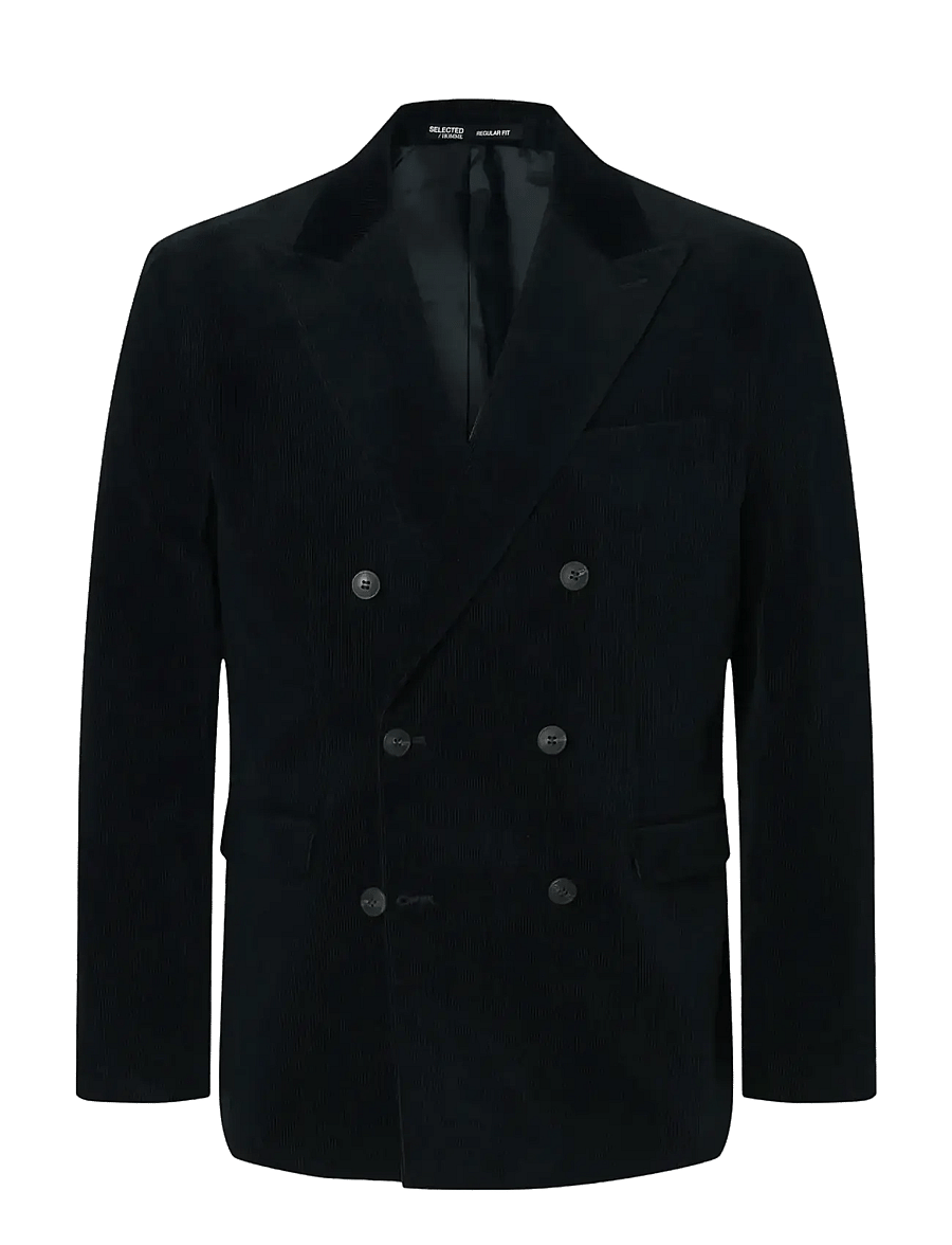 Selected - SLHREG-DUCA CORDUROY DB PEAK BLZ - zweireiher - sky captain - 1