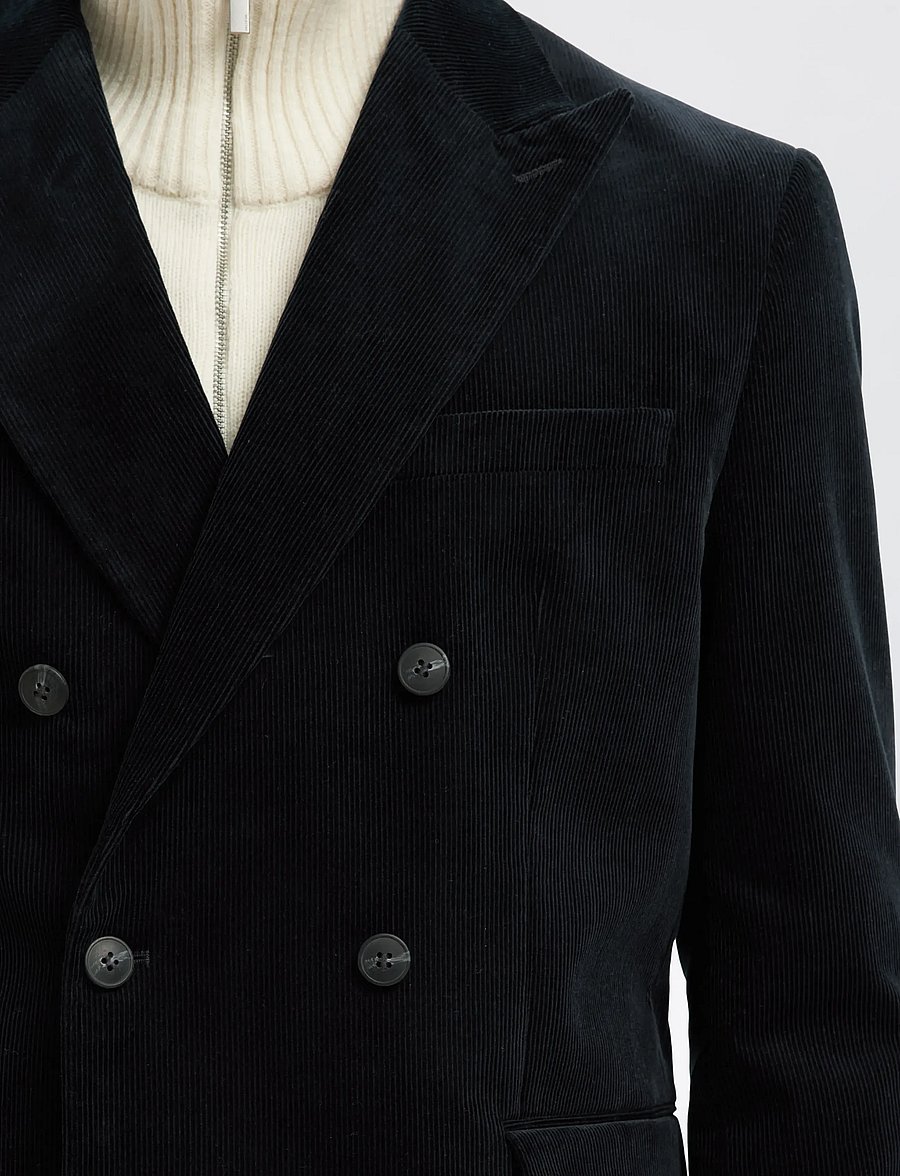 Selected - SLHREG-DUCA CORDUROY DB PEAK BLZ - zweireiher - sky captain - 4