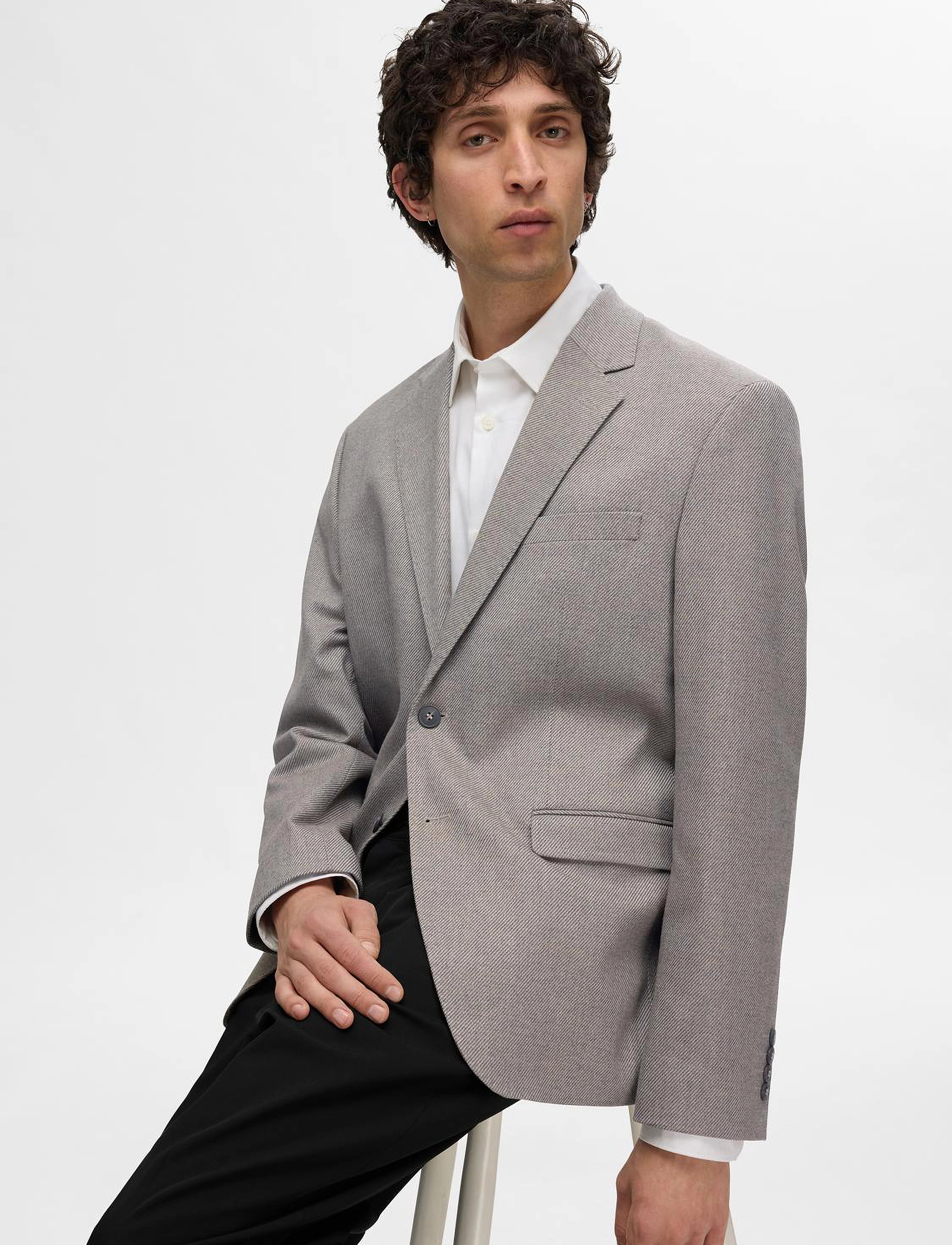 Selected - SLHREG-ODELL TWILL BLZ - enkeltradede blazere - sand - 4
