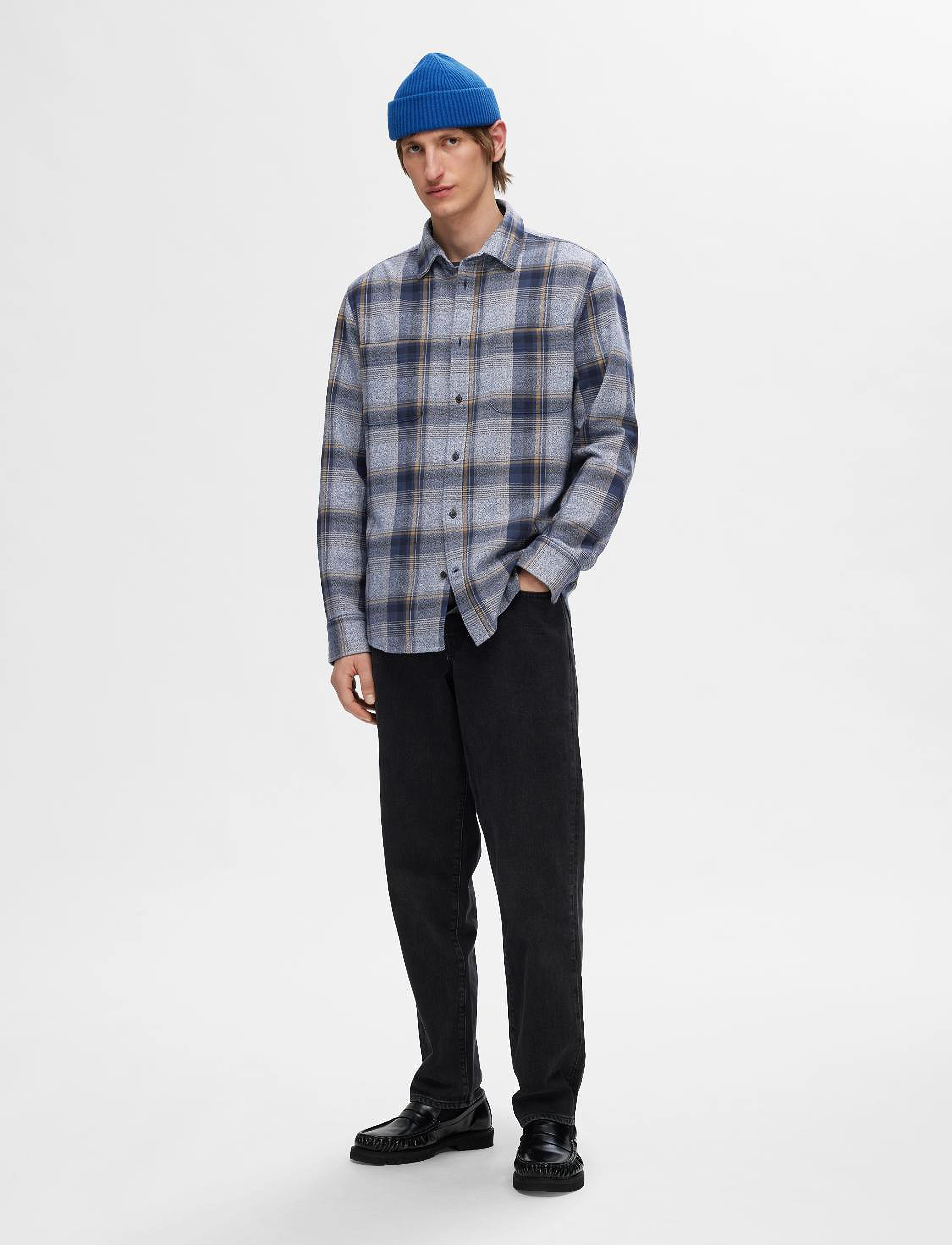 Selected - SLHREGOWEN-GRINDLE CHECK SHIRT LS - sky captain - 3