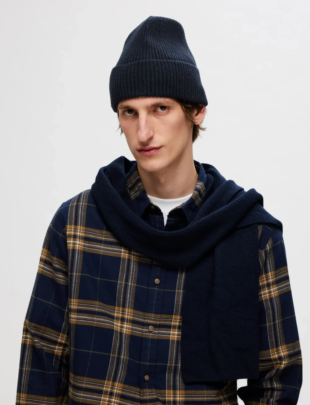 Selected - SLHMASON MERINO WOOL BEANIE - kollektioner - sky captain - 0