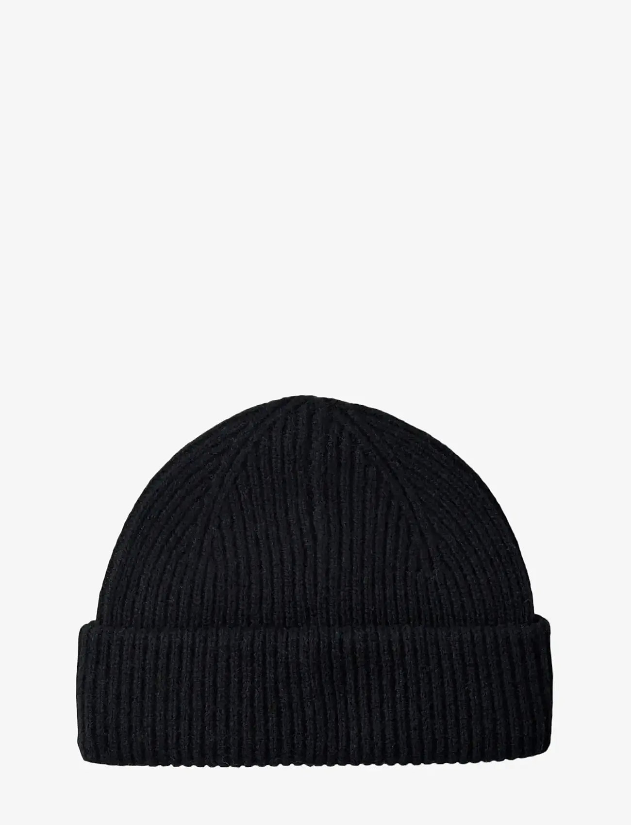 Selected - SLMMASON MERINO SAILOR WOOL BEANIE - kollektioner - black - 0