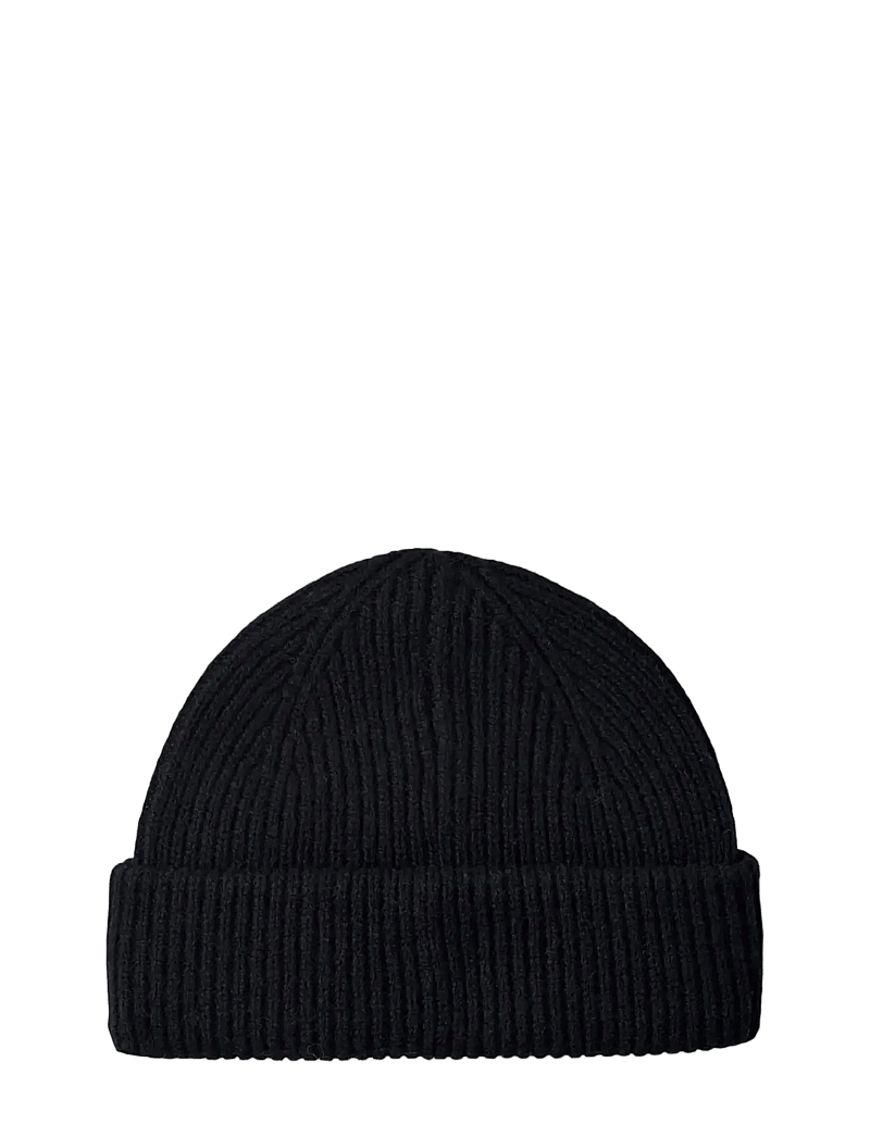 Selected - SLMMASON MERINO SAILOR WOOL BEANIE - kollektioner - black - 0