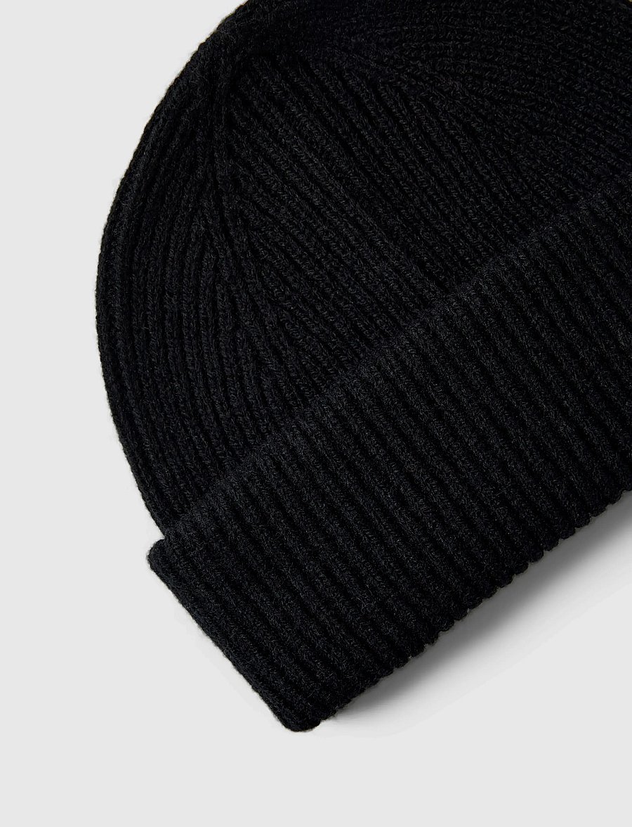 Selected - SLMMASON MERINO SAILOR WOOL BEANIE - nach anlass kaufen - black - 3